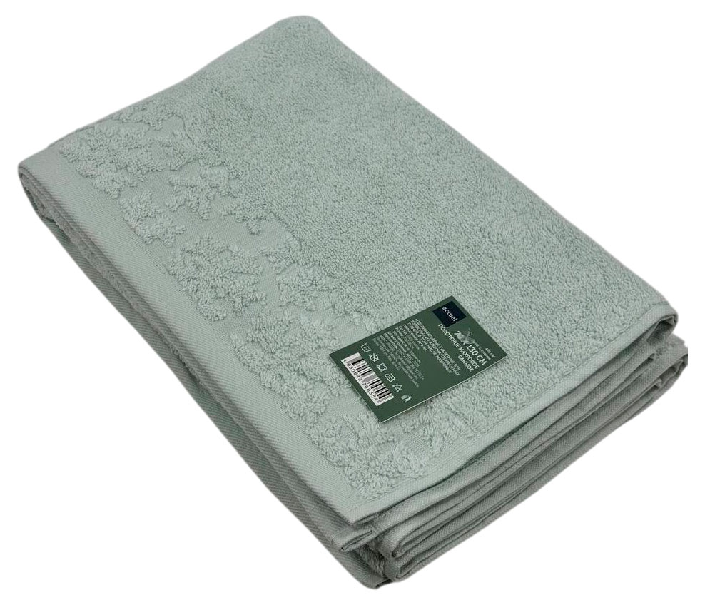 

Полотенце махровое Actuel хлопок банное зеленое, 70х130 см