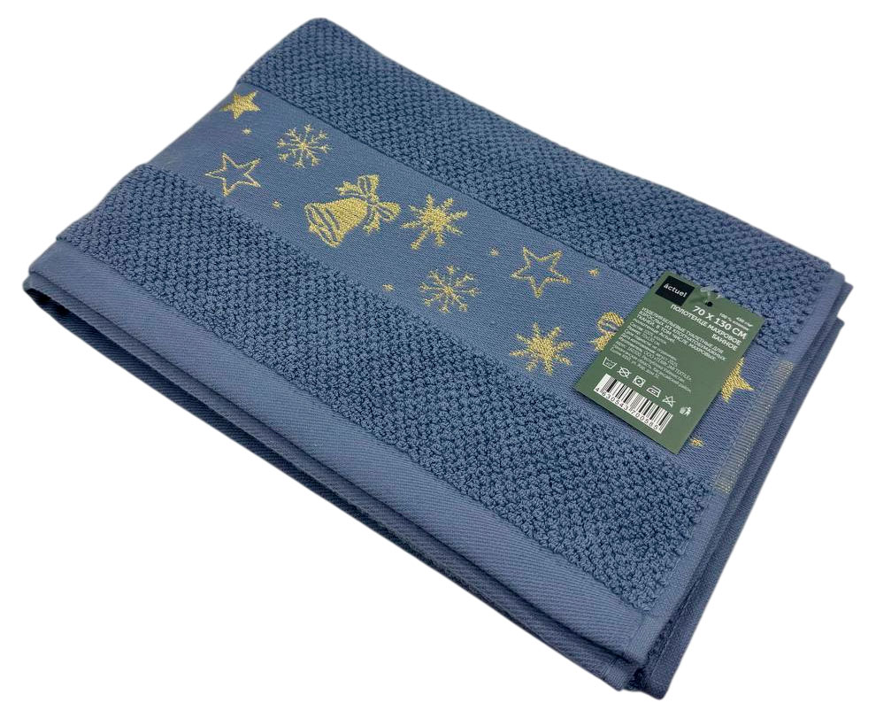 

Полотенце махровое Actuel хлопок банное синее, 70х130 см