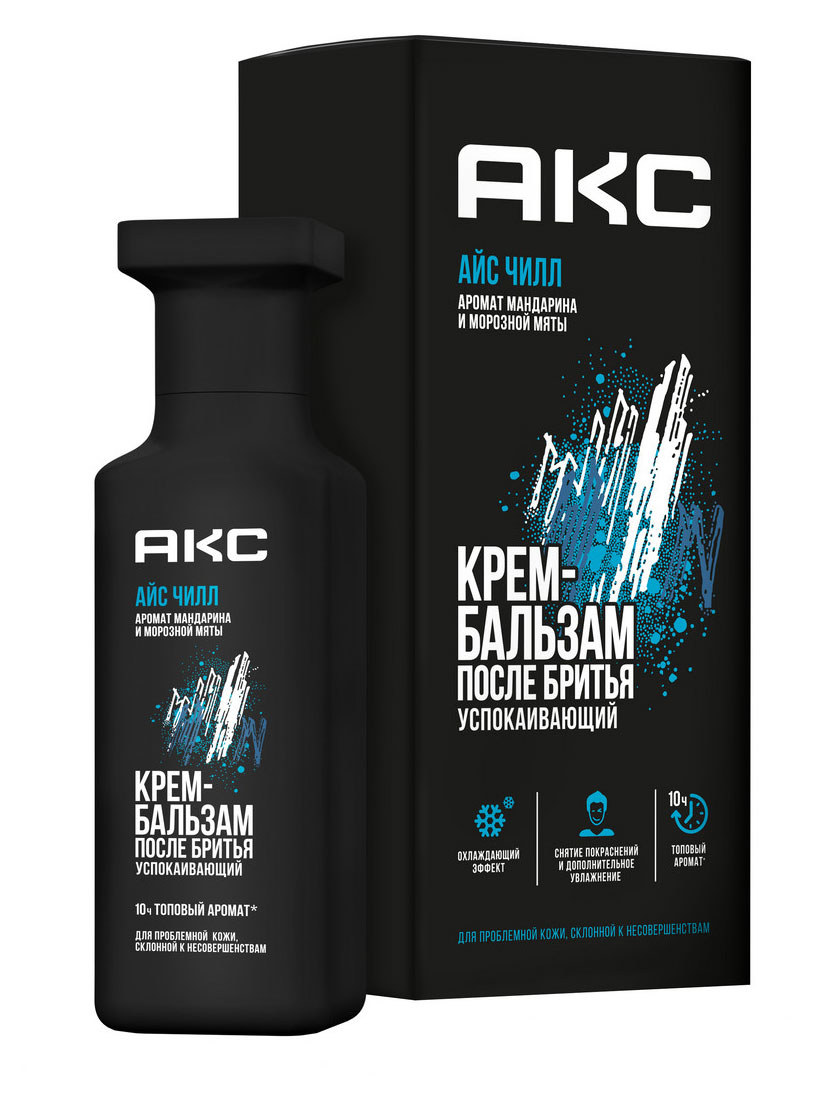 Изображение товара Крем-бальзам после бритья «Акс» Айс Чилл увлажняющий и успокаивающий с охлаждающим эффектом, 140 мл