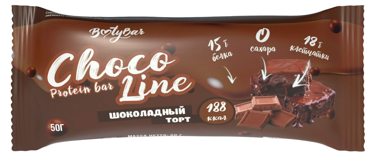 

Батончик протеиновый BootyBar Choco Line Шоколадный торт, 50 г