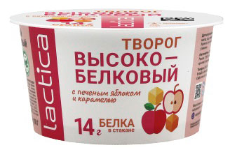 

Творог Lactica высокобелковый с печеным яблоком и карамелью, 150 г