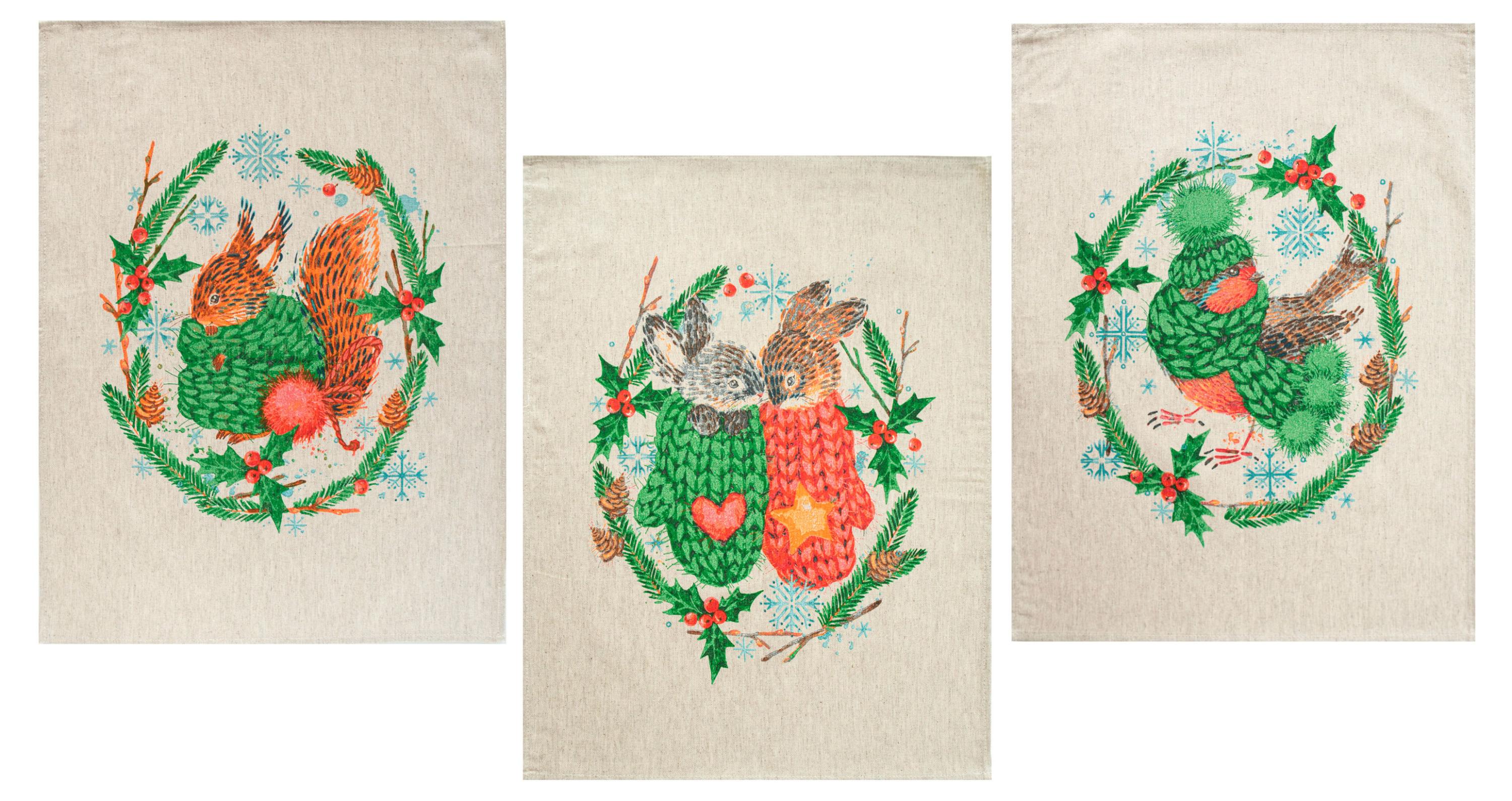 

Набор кухонных полотенец Pole Kvetak Морозуля 46x60 см Беларусь, 3 шт