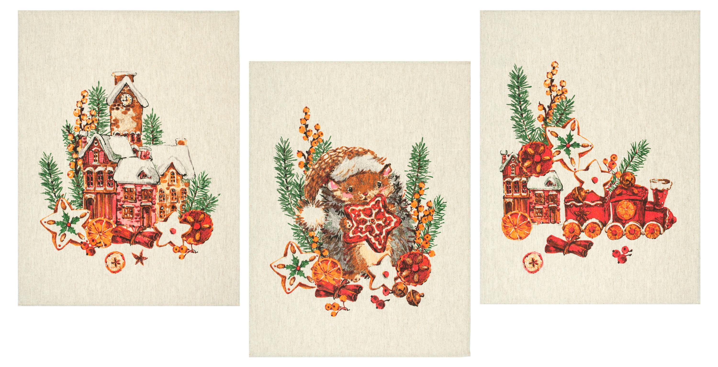 

Набор кухонных полотенец Pole Kvetak Аромат Рождества 46x60 см Беларусь, 3 шт