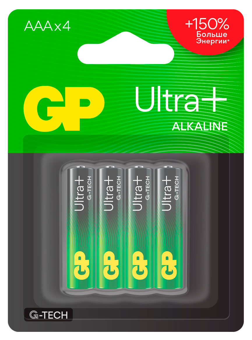 

Батарейка GP Ultra Plus алкалиновая LR03 AАA, 4 шт