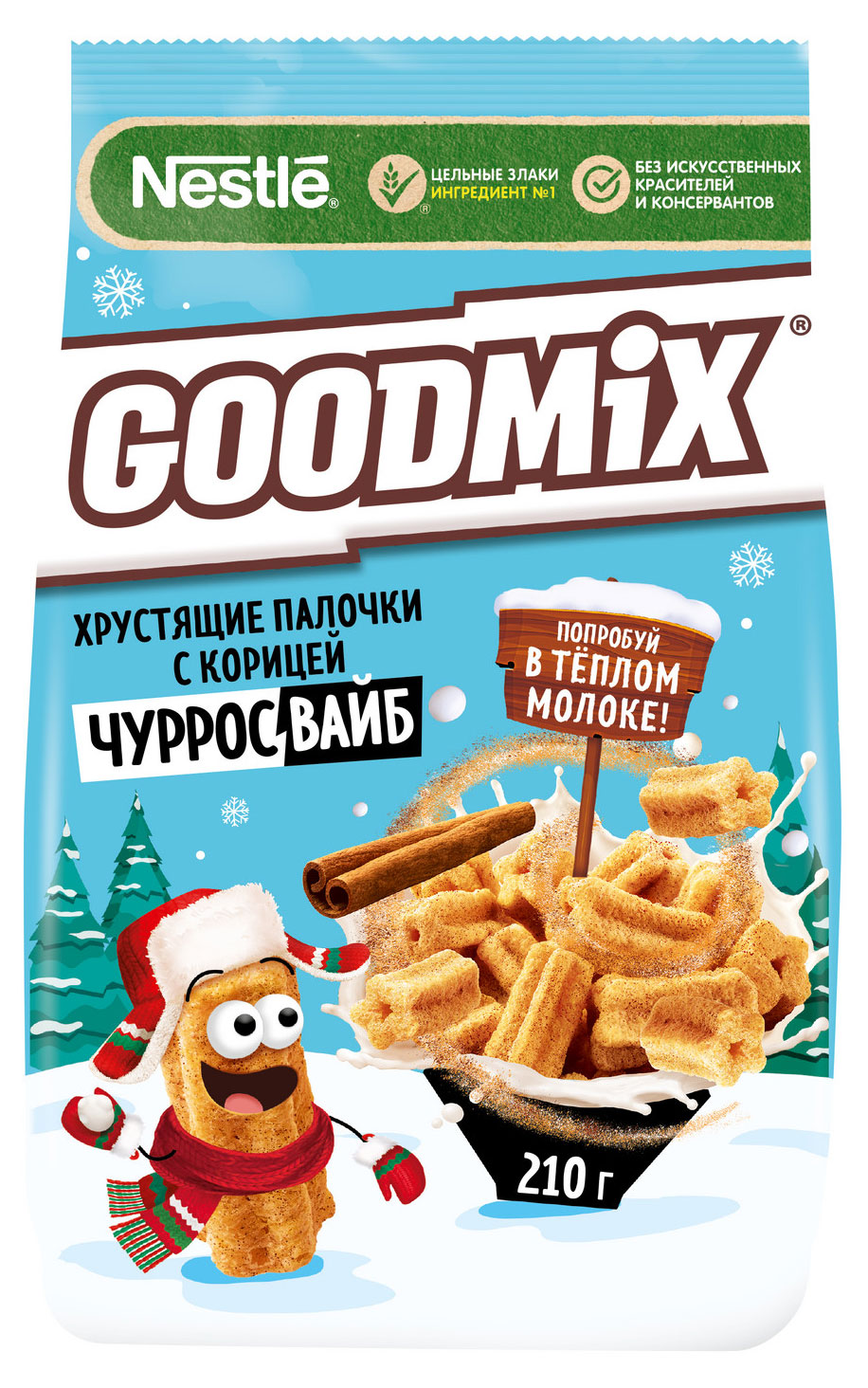 

Готовый завтрак Goodmix Чурросвайб хрустящие палочки с корицей, 210 г