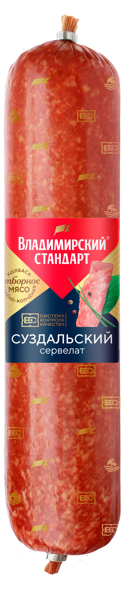 

Колбаса варено-копченая Владимирский стандарт Сервелат Суздальский, ~ 900 г