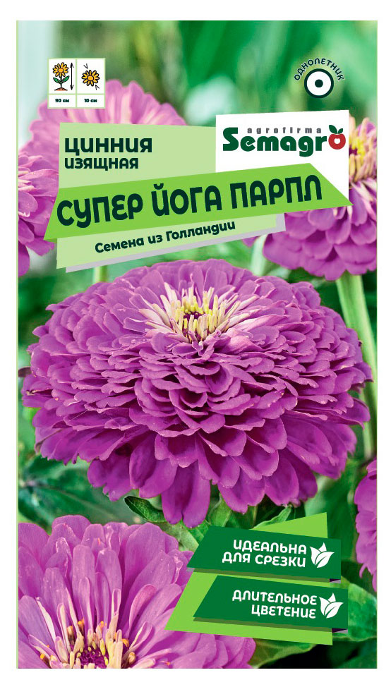 

Семена СамАгро Цинния георгиноцветковая Супер Йога Парпл, 0,2 г