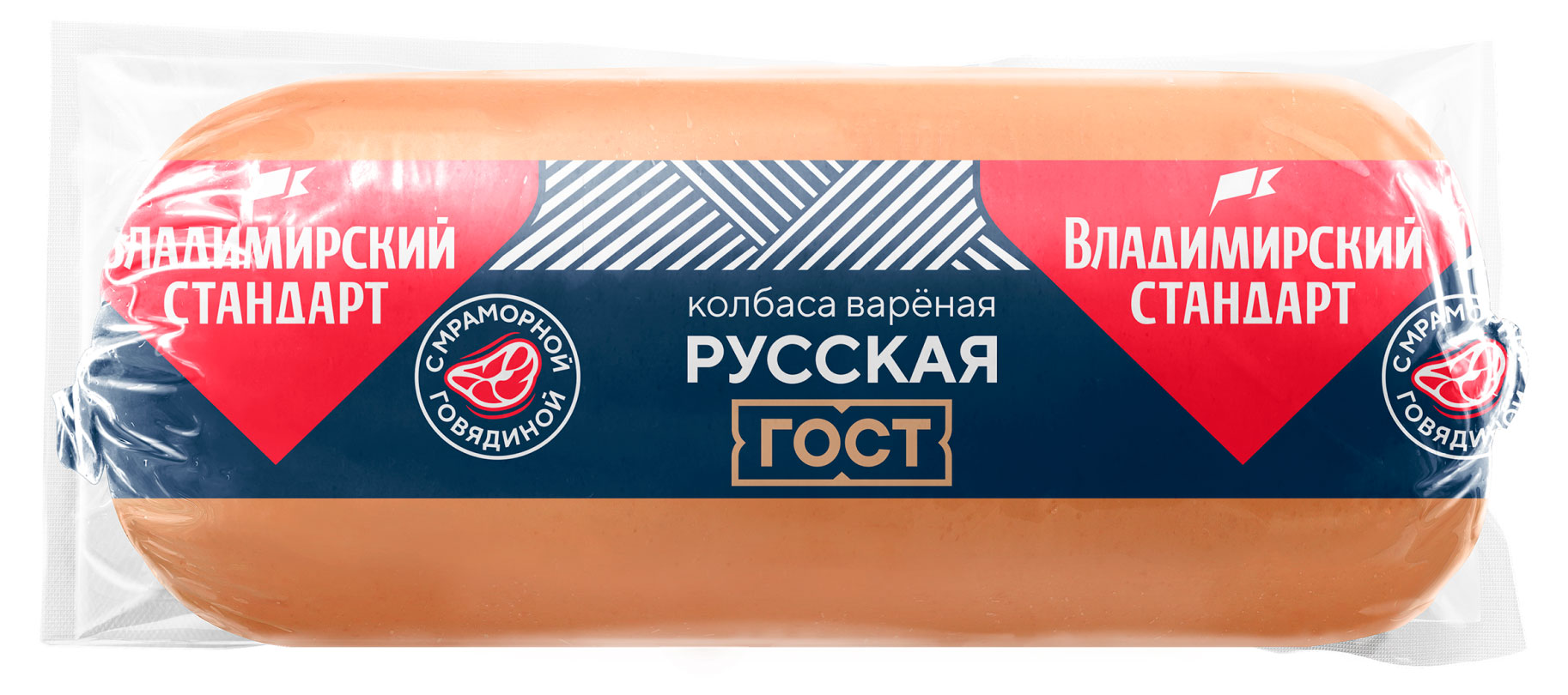 

Колбаса вареная Владимирский стандарт Русская с мраморной говядиной ГОСТ, 500 г