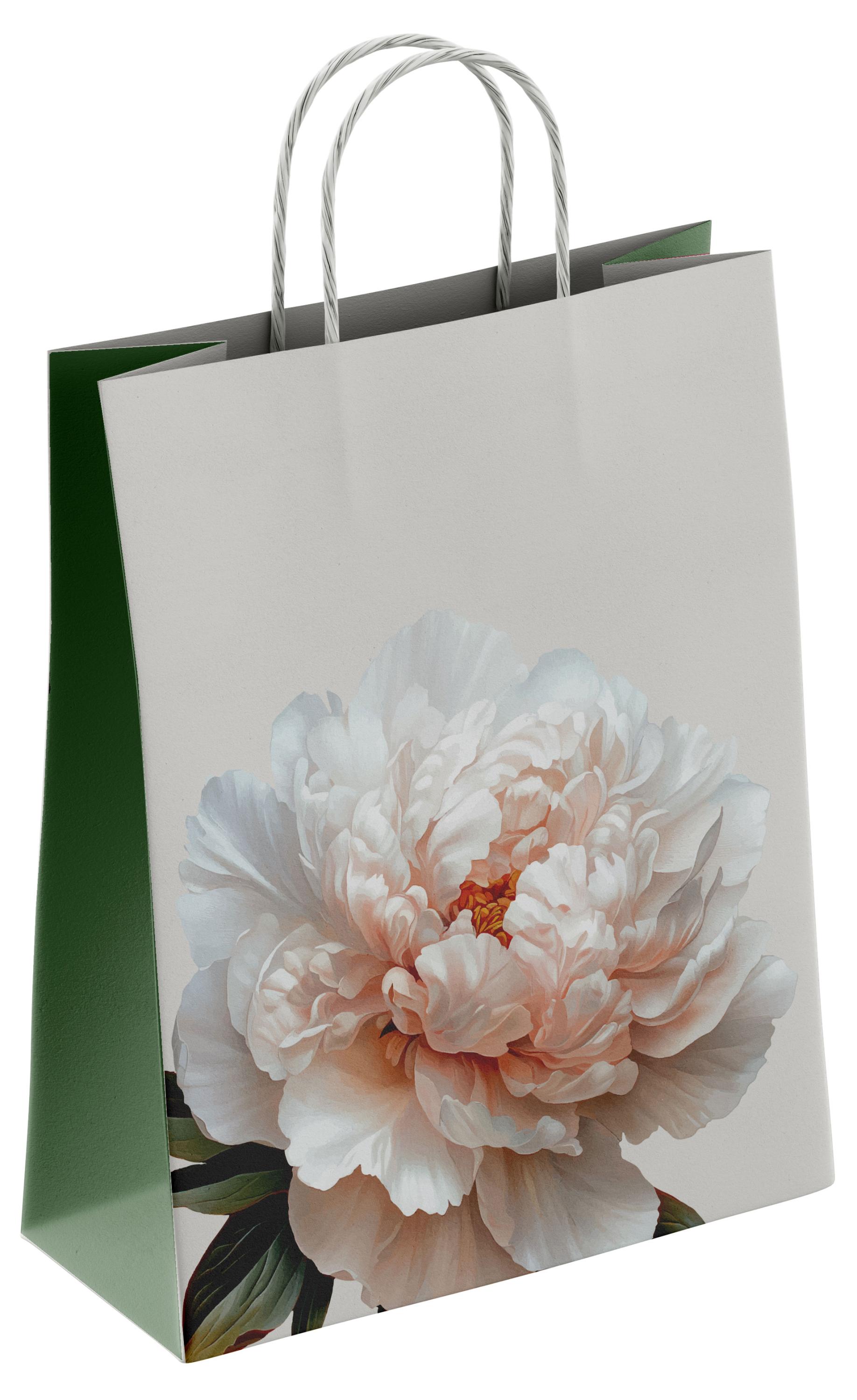 

Пакет подарочный бумажный ПЗБМ Пион, 25х22х12 см