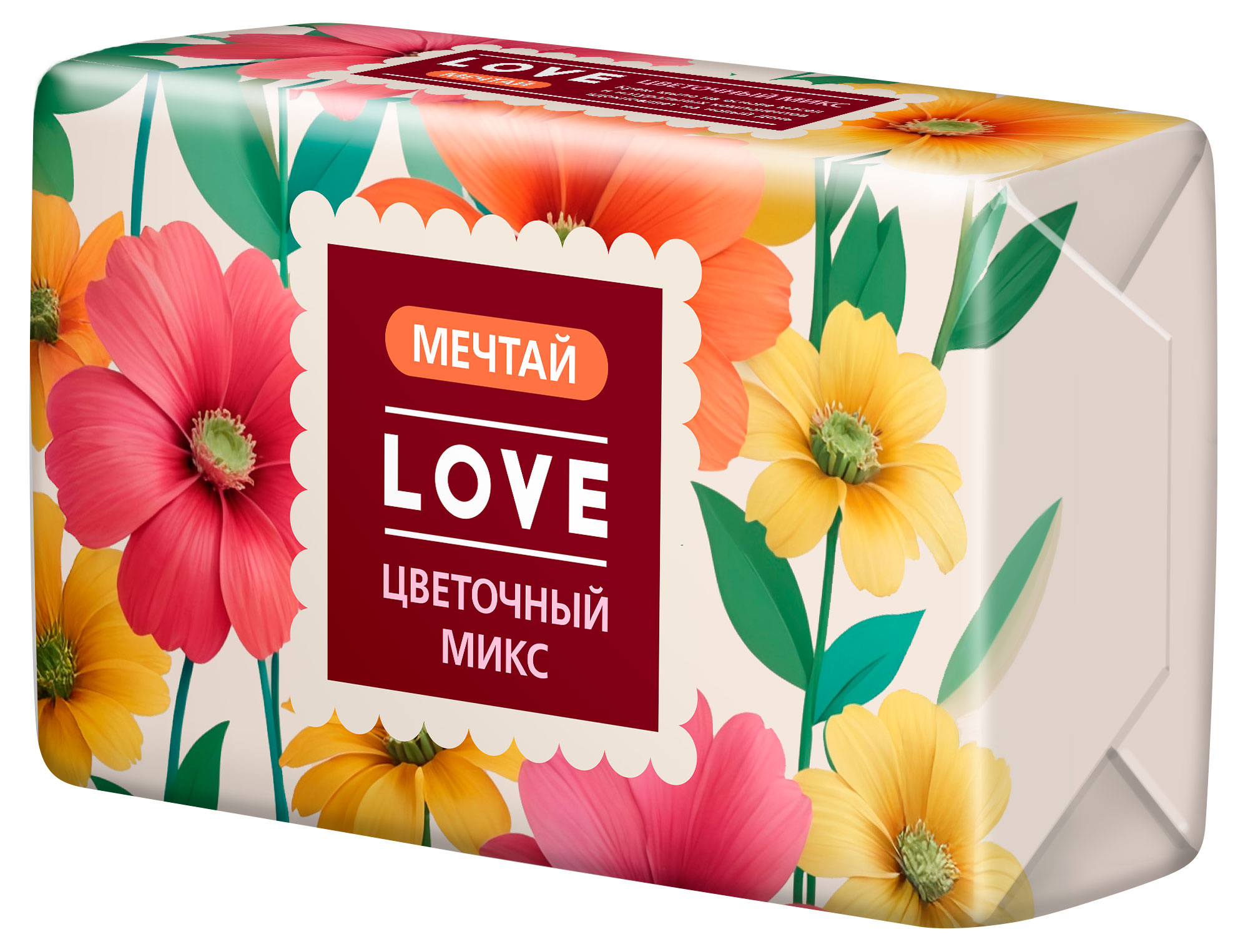 Изображение товара Крем-мыло Love Цветочный микс 180 г натуральное очищающее средство для тела