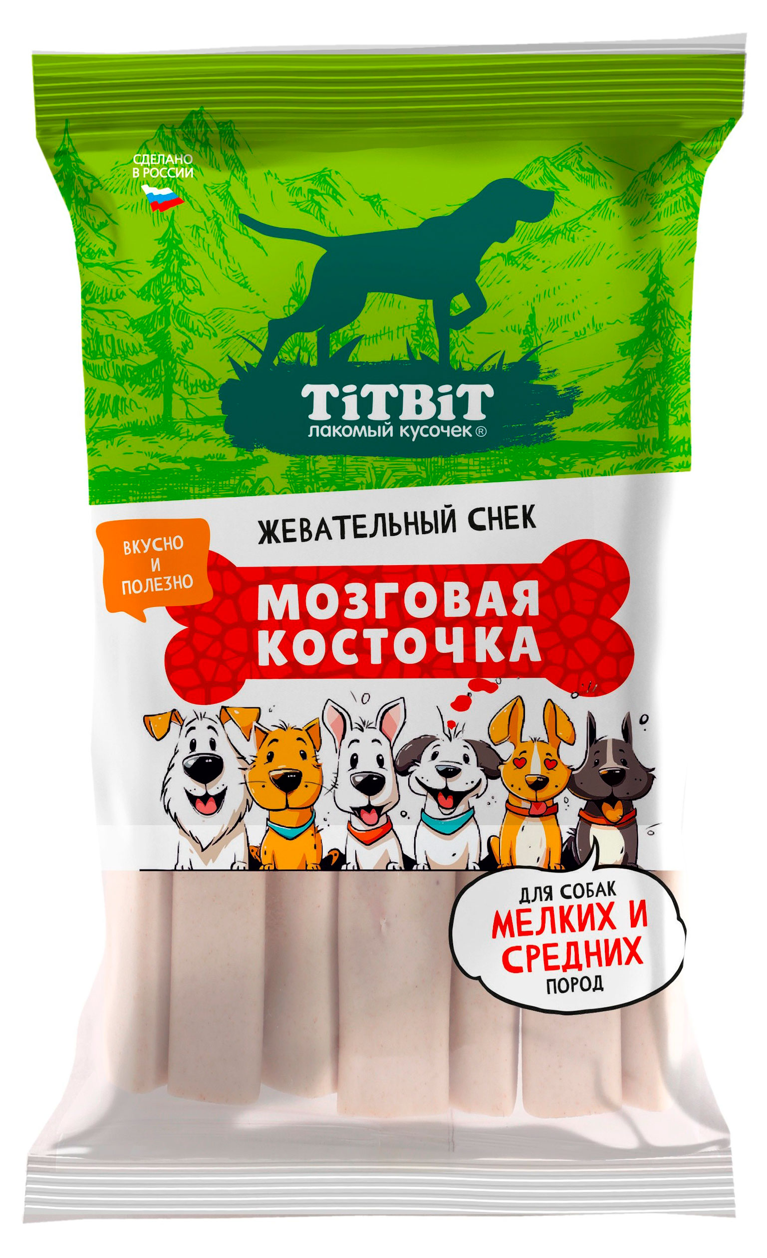

Лакомство для собак мелких и средних пород TiTBiT Мозговая косточка, 220 г