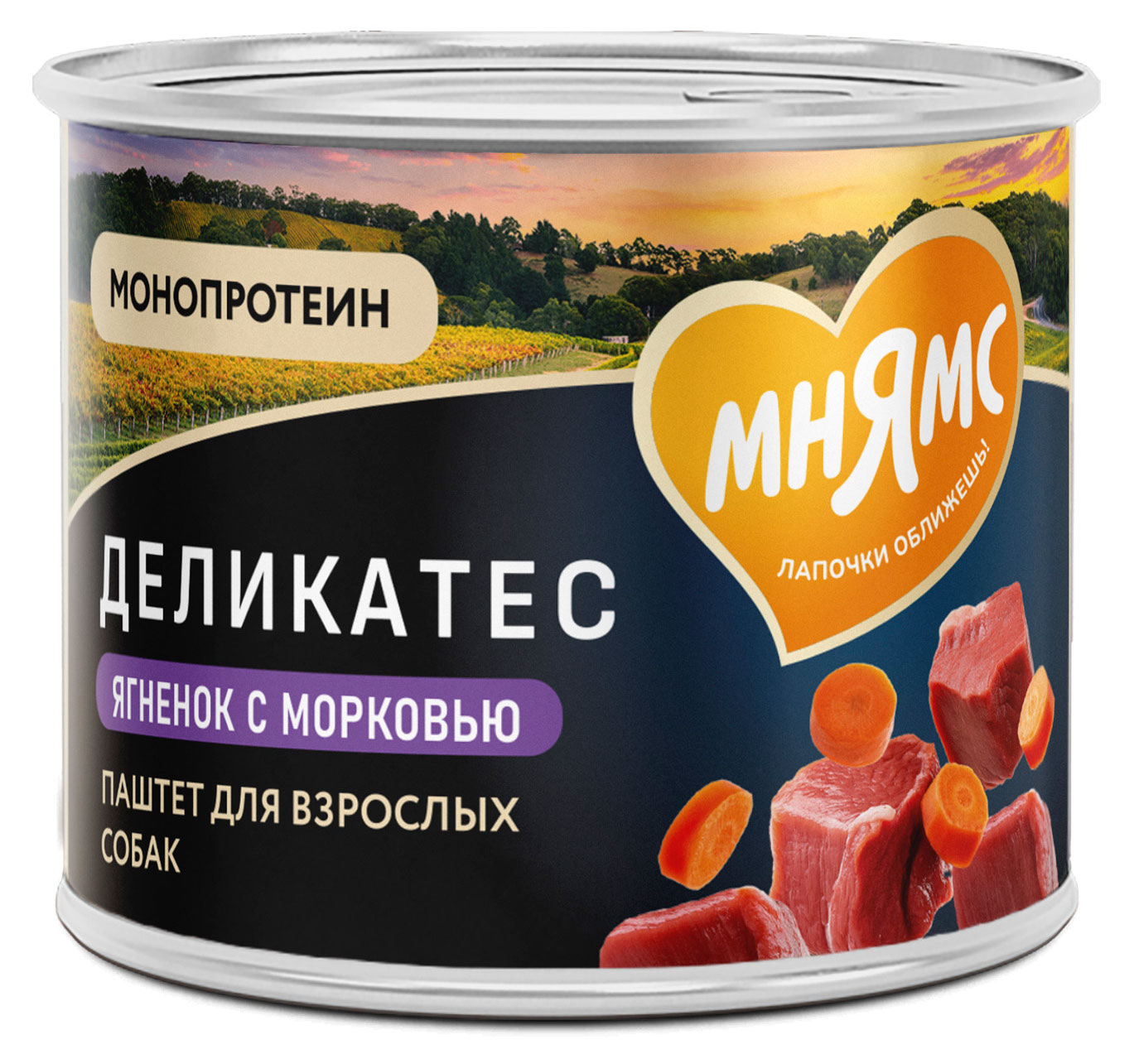 

Корм влажный для собак всех пород Мнямс Деликатес Паштет из ягненка с морковью Клефтико по-афински, 200 г