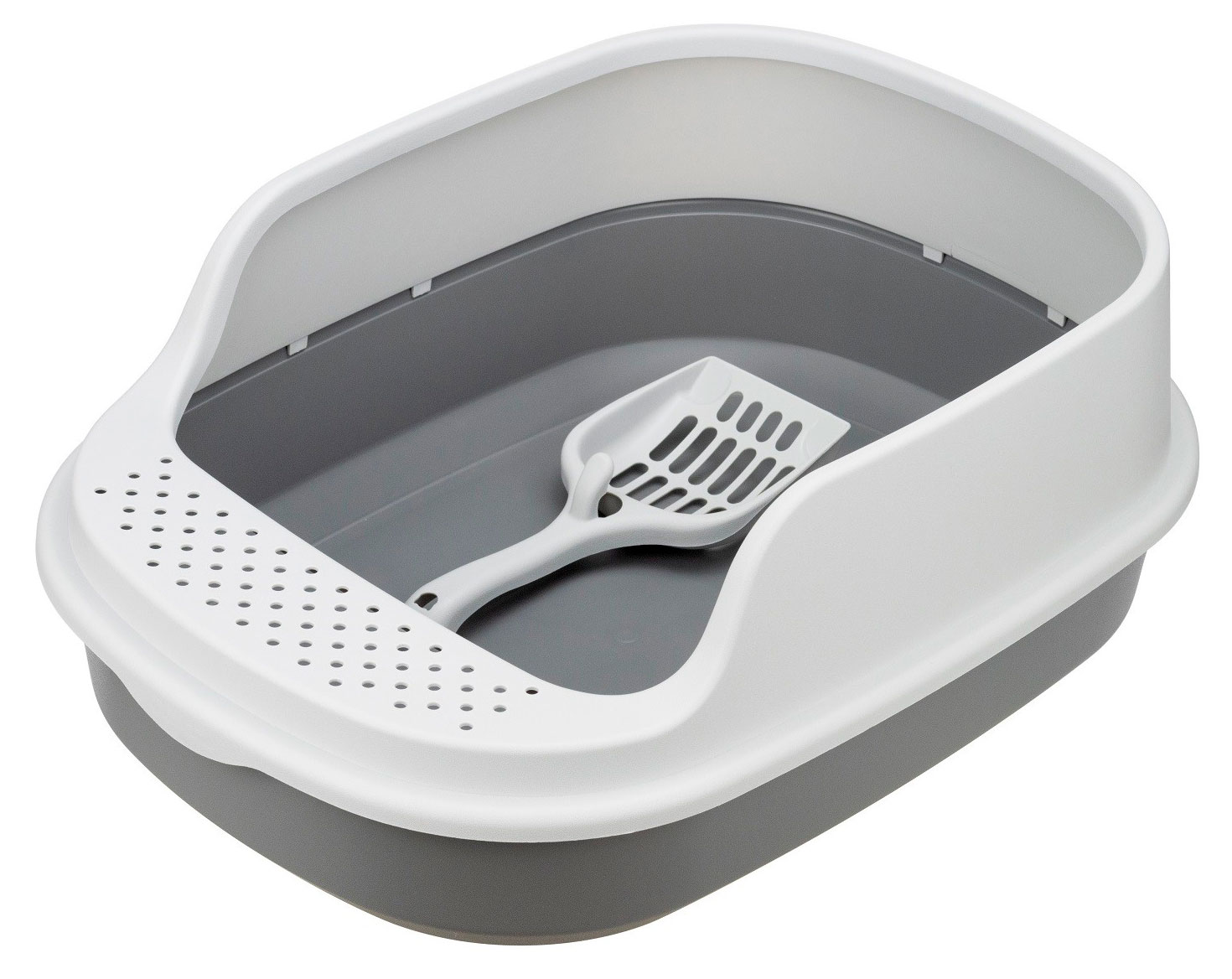 

Туалет для кошек HOMECAT Frost Touch с высоким бортом и совком, 48х35,5х18,5 см