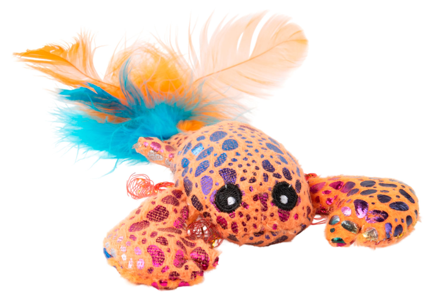 

Игрушка для кошек Mr.Kranch Лобстер плюшевая с кошачьей мятой и перышками 9 см голубая, 1 шт