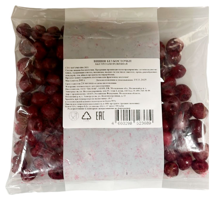 Изображение товара Вишня без косточки замороженная, 300 г