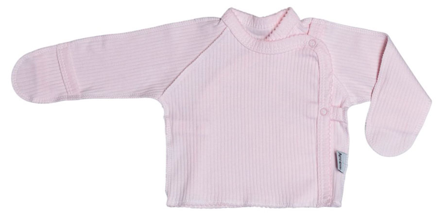 Изображение товара Розовая распашонка для новорожденных Амелли 56 см хлопок безопасность комфорт