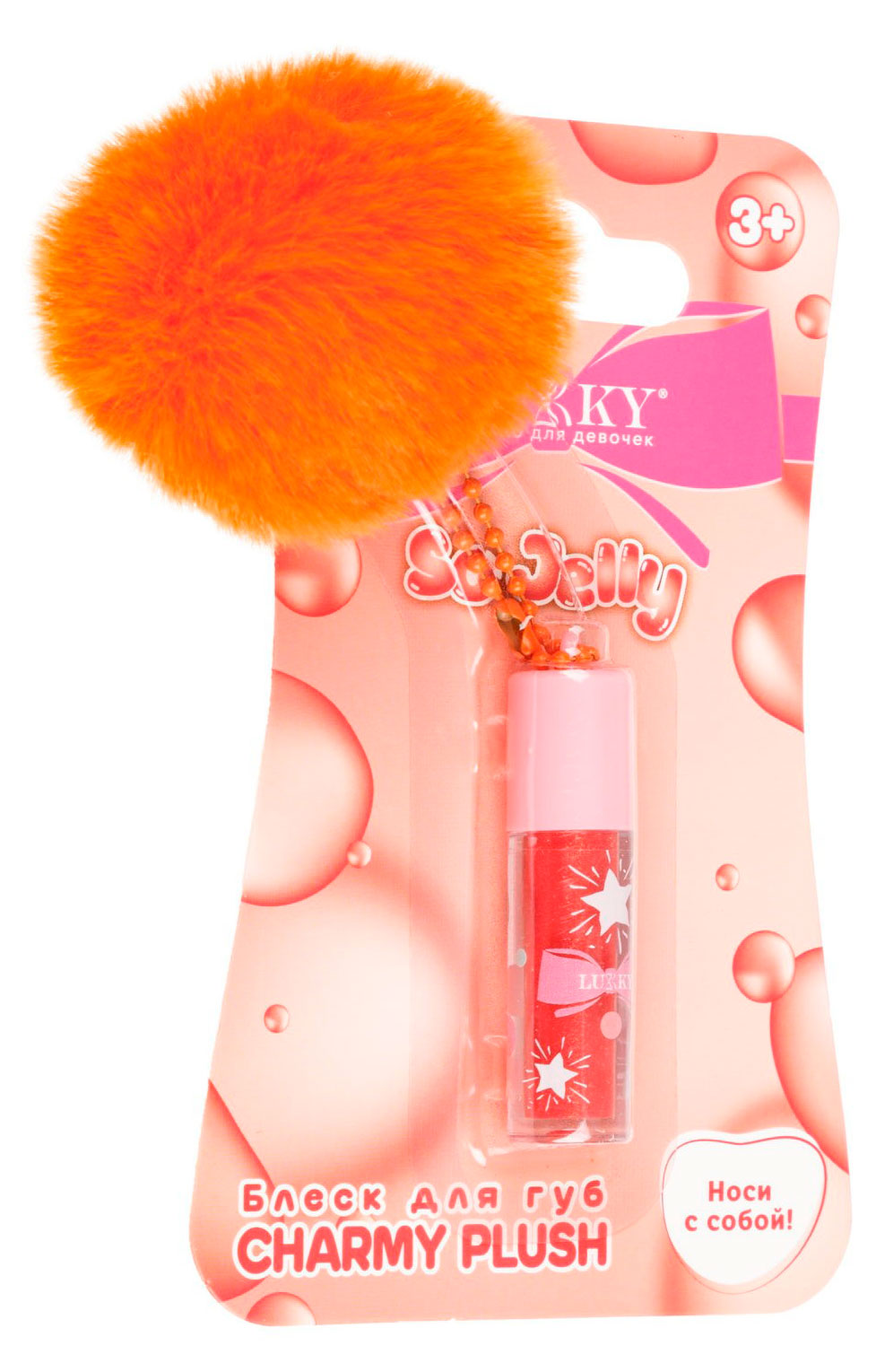Изображение товара Блеск для губ Lukky Charmy Plush голографический с брелком 1 мл розовый