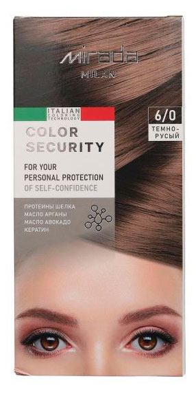 Изображение товара Краска для волос Mirada Milan Color security 6/0 Темно-русый