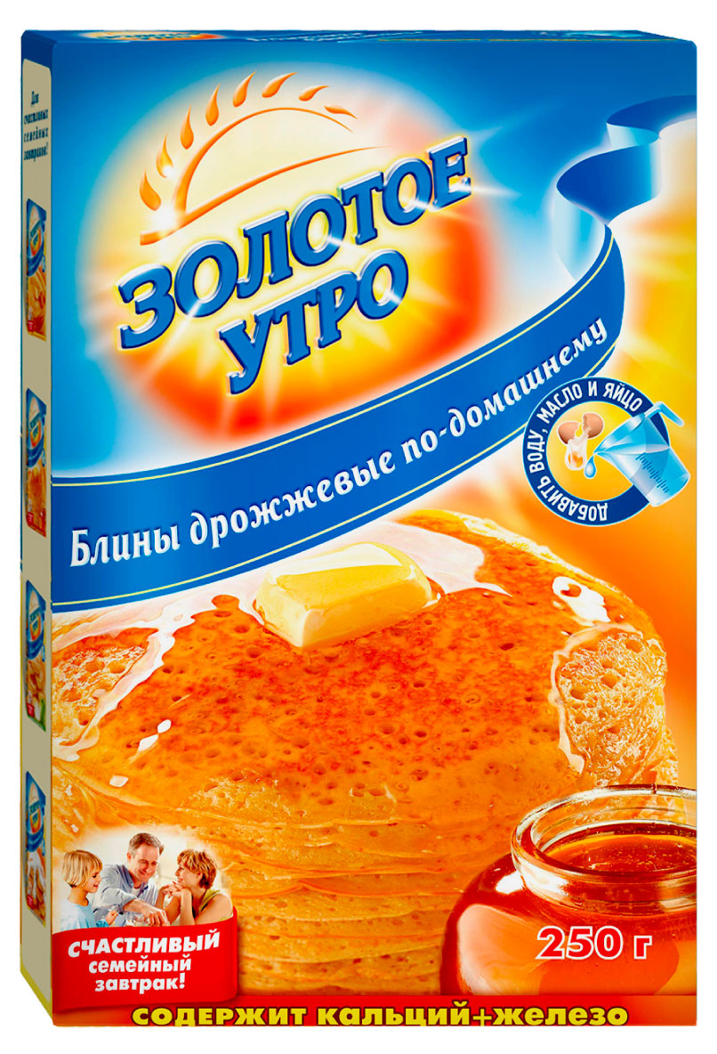 Изображение товара Готовая смесь для блинов Золотое утро дрожжевые 250 г Россия
