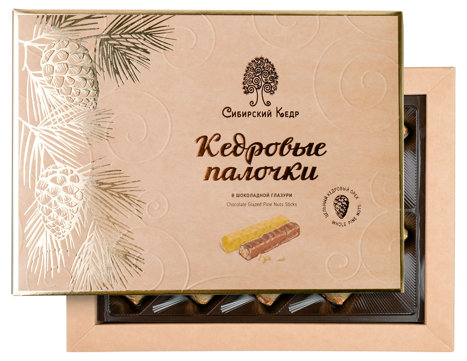 Изображение товара Набор конфет «Сибирский Кедр» Кедровые палочки в шоколадной глазури, 120 г