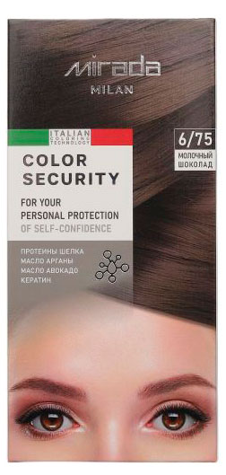Изображение товара Краска для волос Mirada Milan Color security Молочный шоколад 6/75