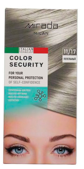 Изображение товара Краска для волос Mirada Milan Color security Пепельный 11/17 Италия стойкая ухаживающая
