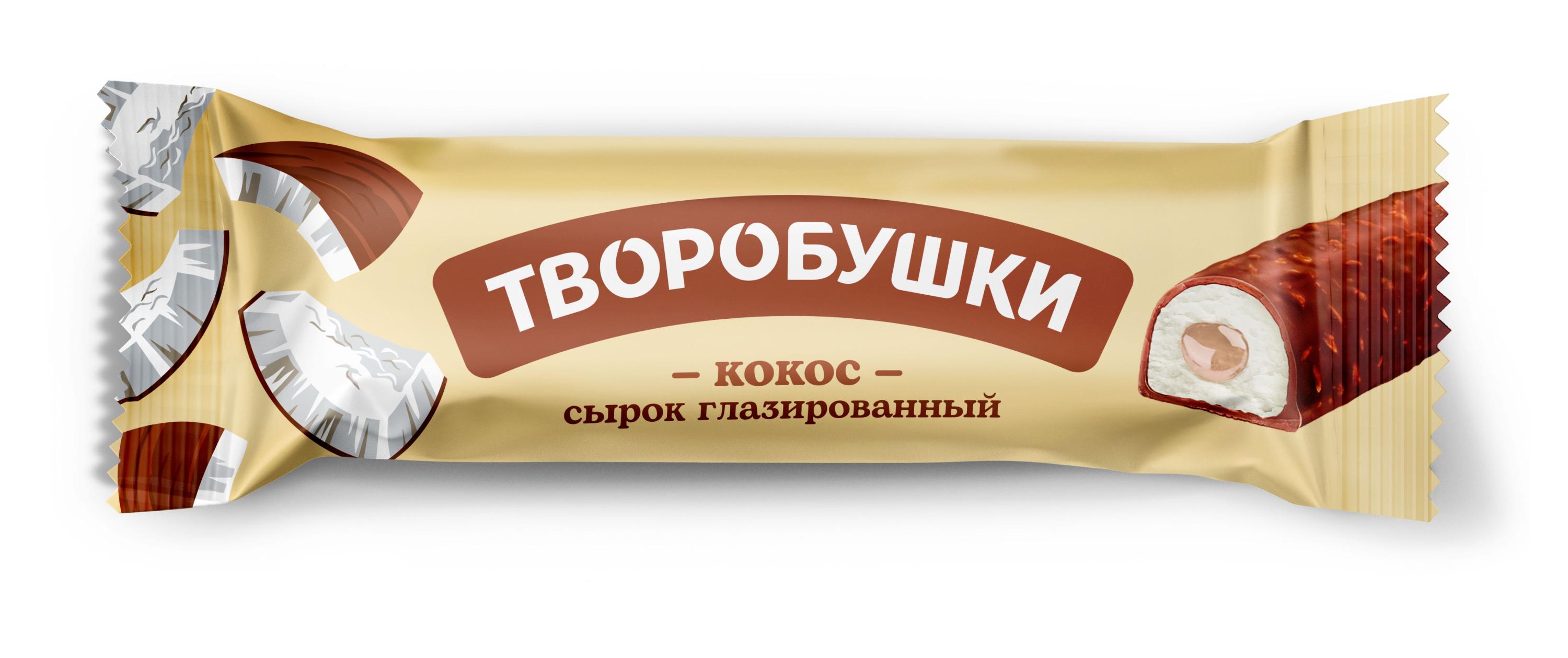 Изображение товара Сырок творожный глазированный «Творобушки» c кокосом 20% БЗМЖ Беларусь, 40 г