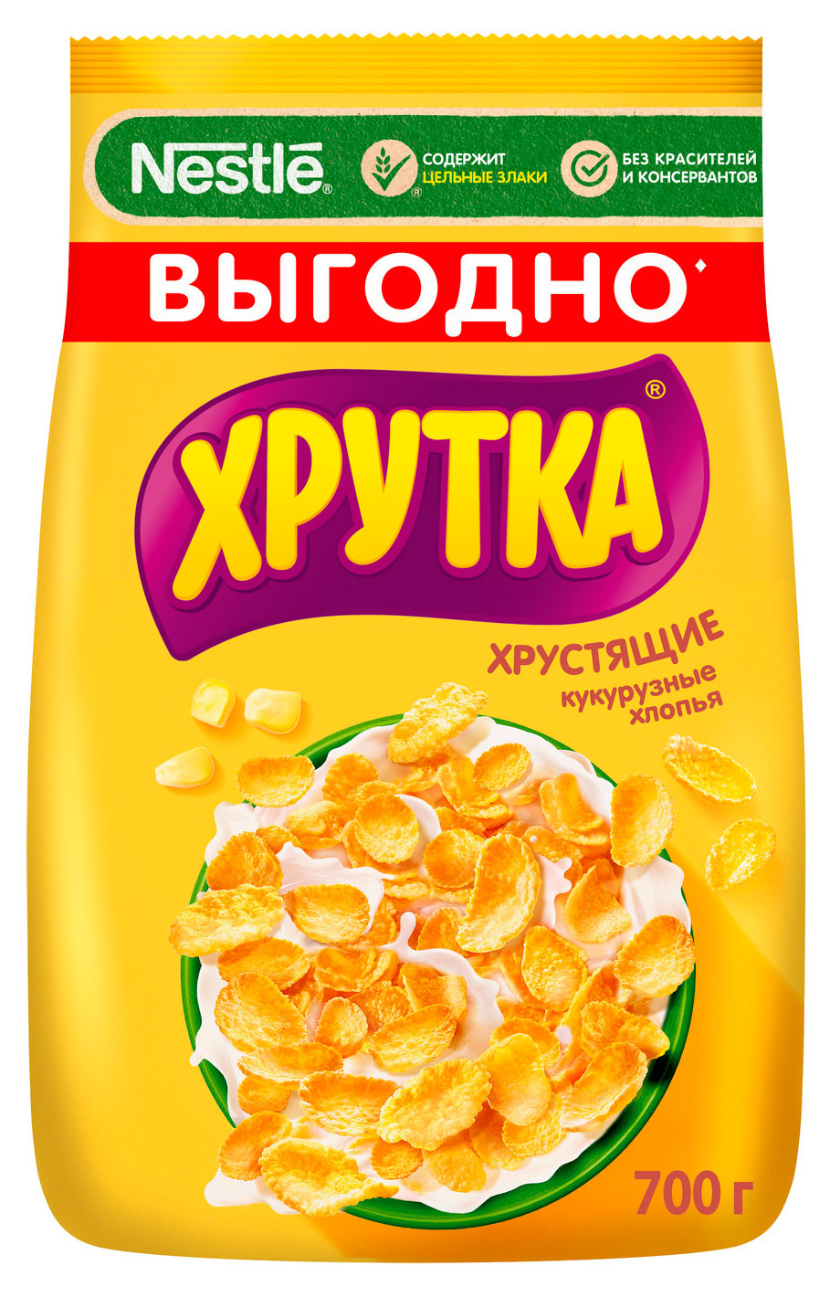 Изображение товара Готовый завтрак «ХРУТКА» Хлопья кукурузные хрустящие обогащенные кальцием, 700 г