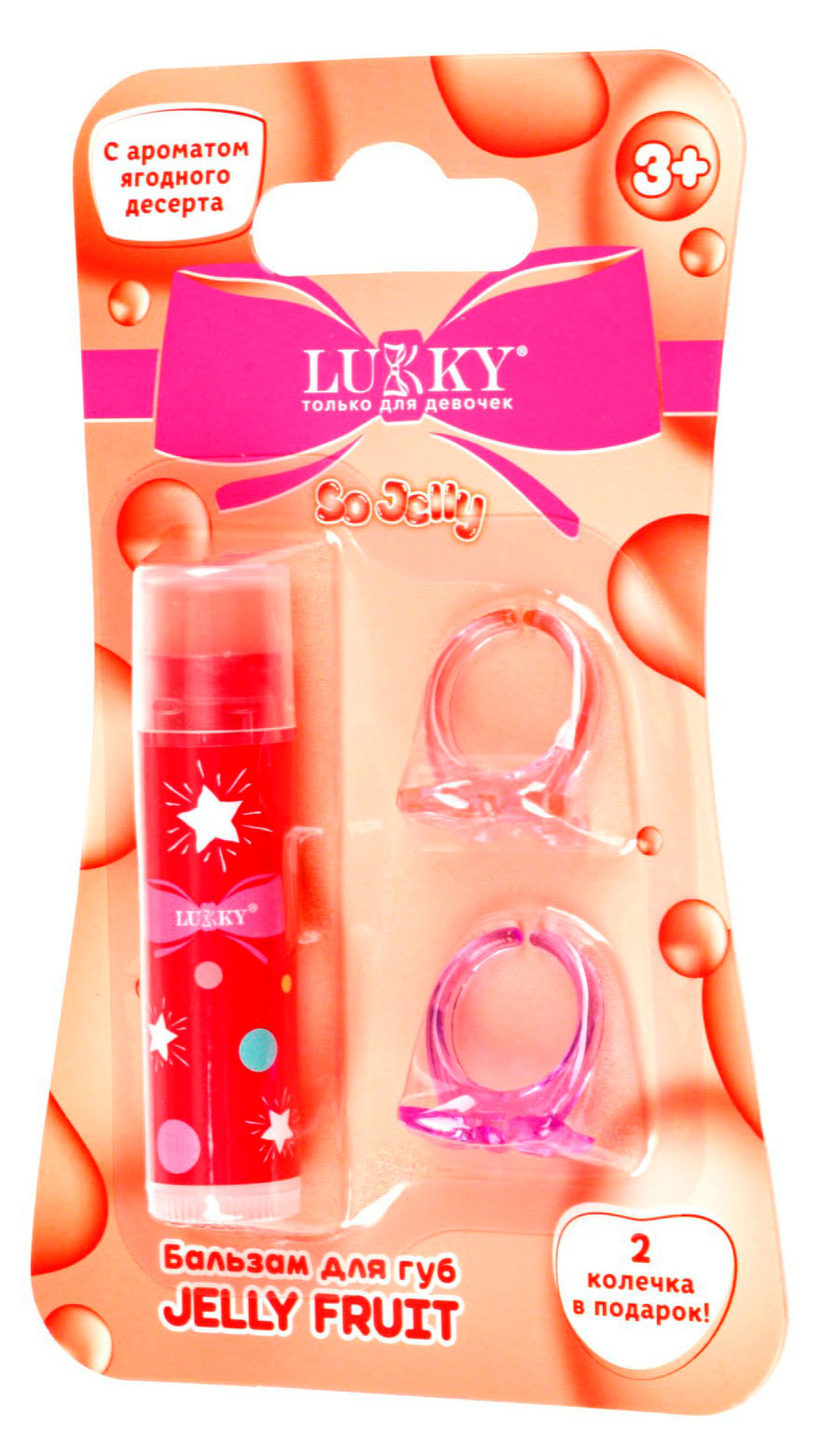 

Бальзам для губ Lukky Jelly Fruit Ягодный десерт с 2 колечками, 3,4 г