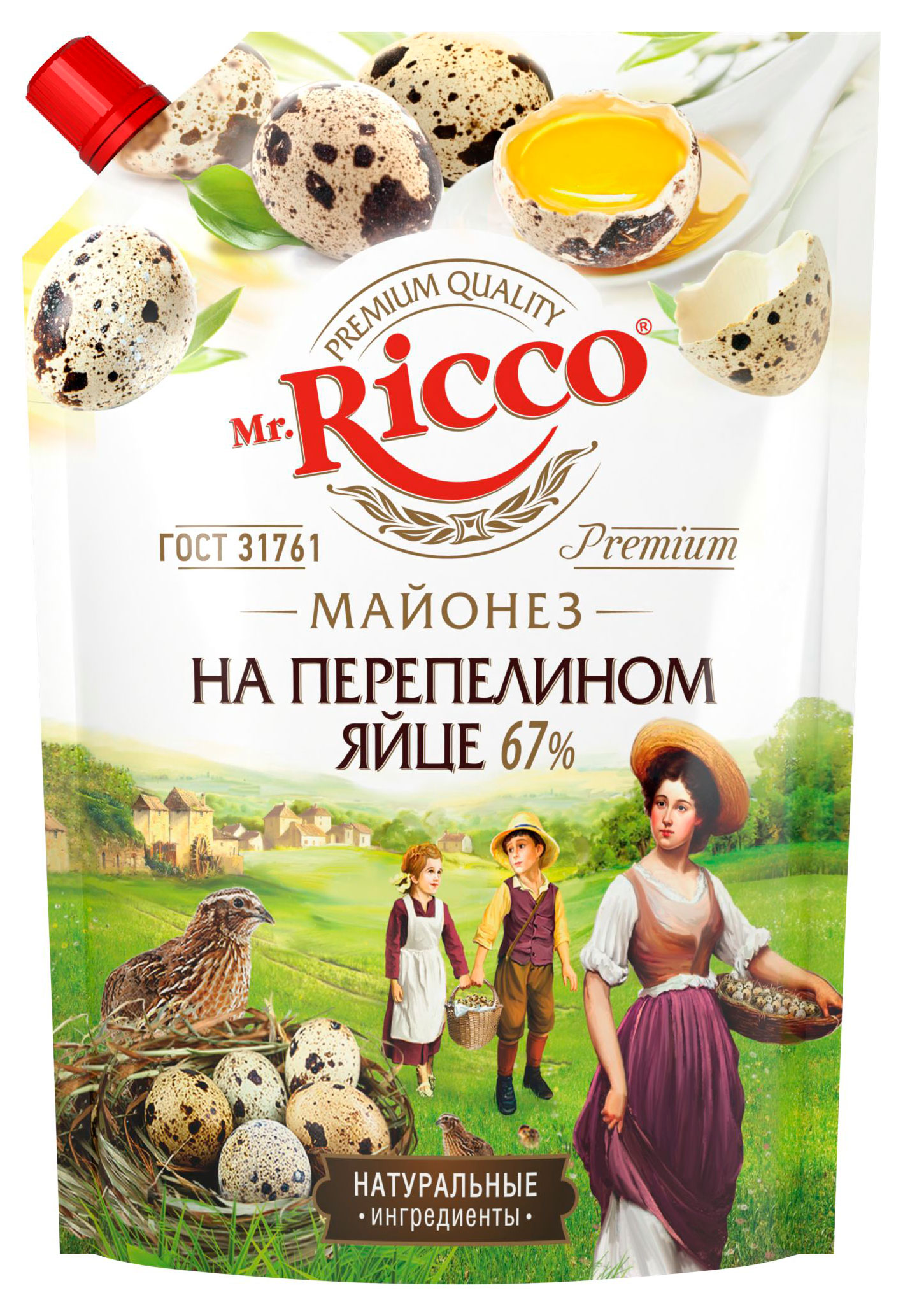 

Майонез на перепелиных яйцах Mr.Ricco 67%, 800 мл