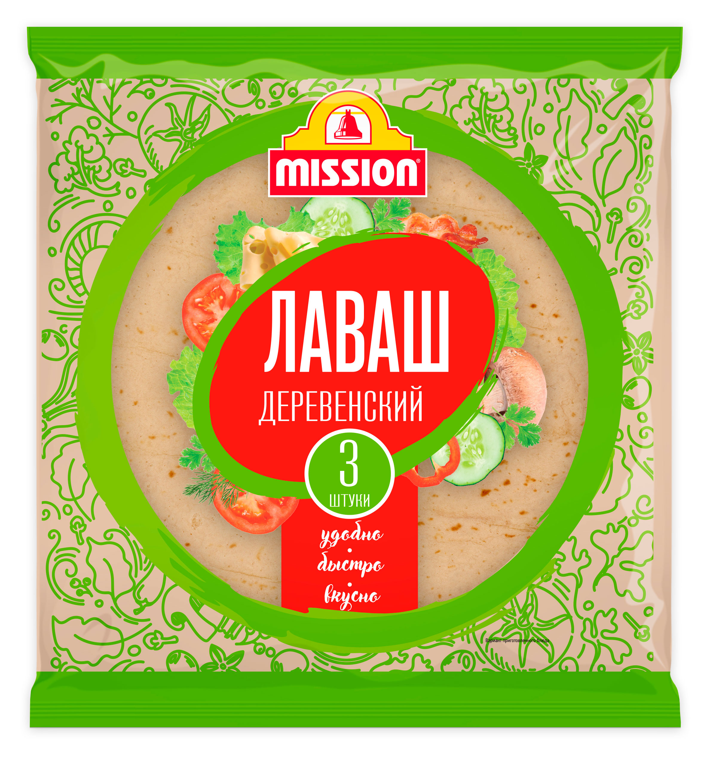 

Лаваш Mission Деревенский 3 шт, 270 г