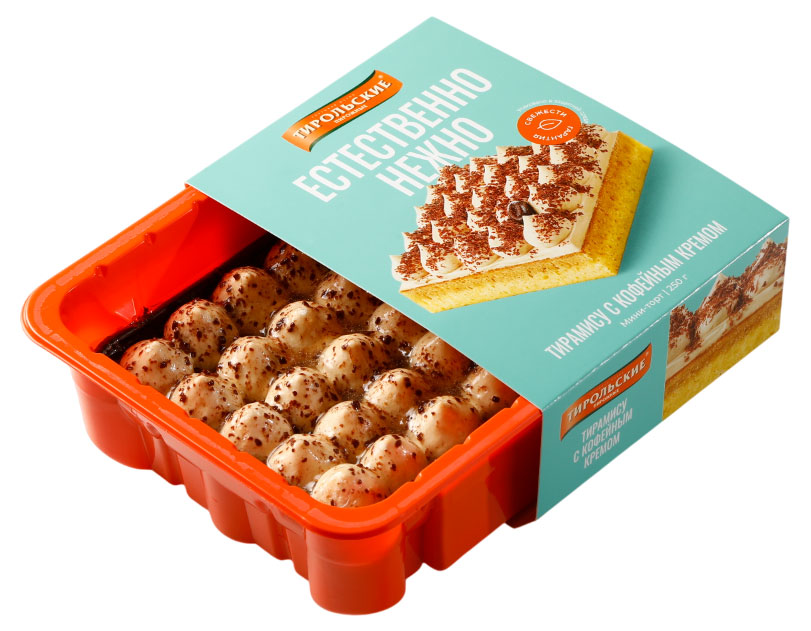 

Пирожные бисквитные Тирольские пироги Тирамису со вкусом ванили и сливок, 250 г