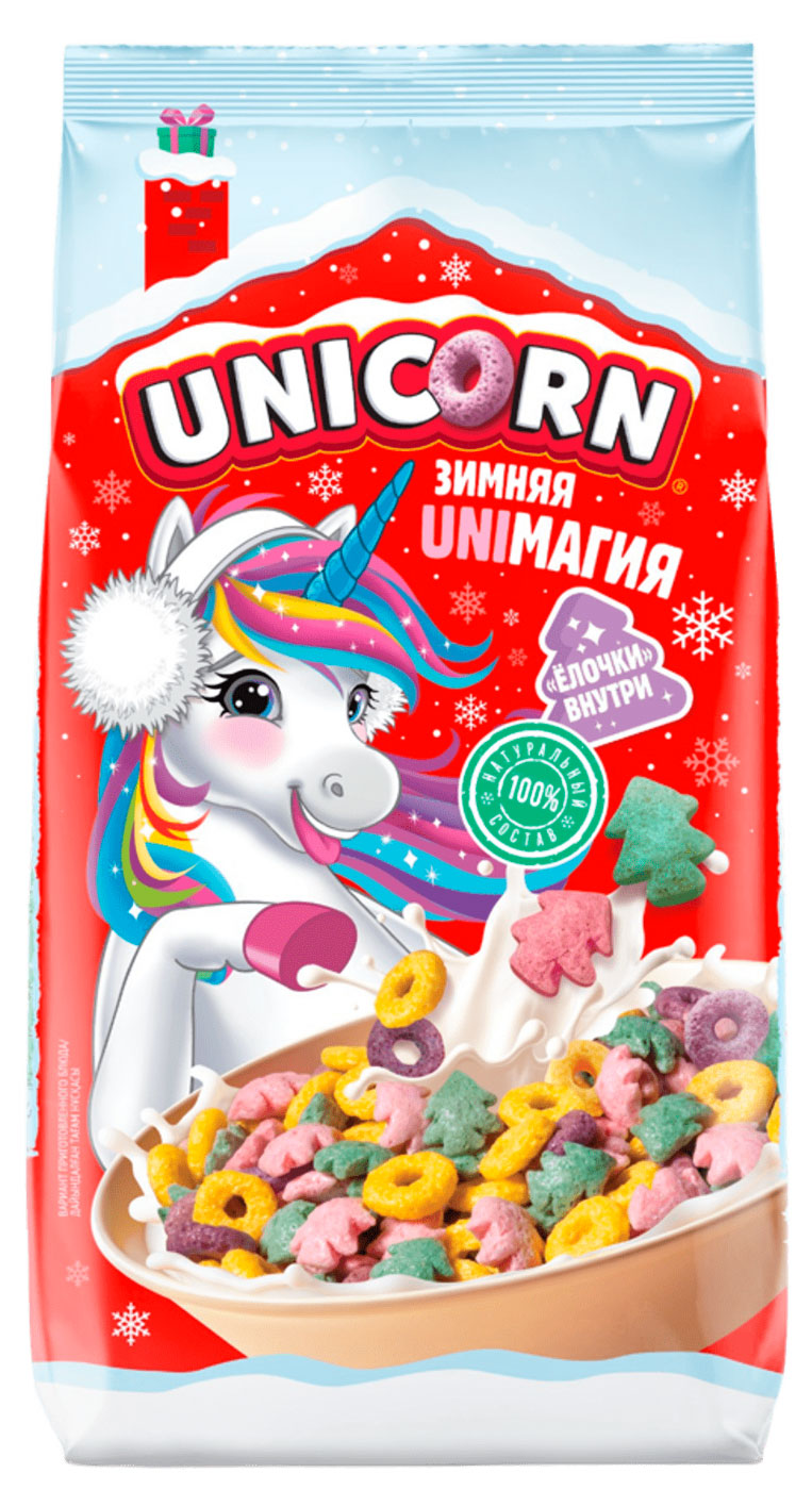 

Готовый завтрак Unicorn Радужные колечки, 375 г