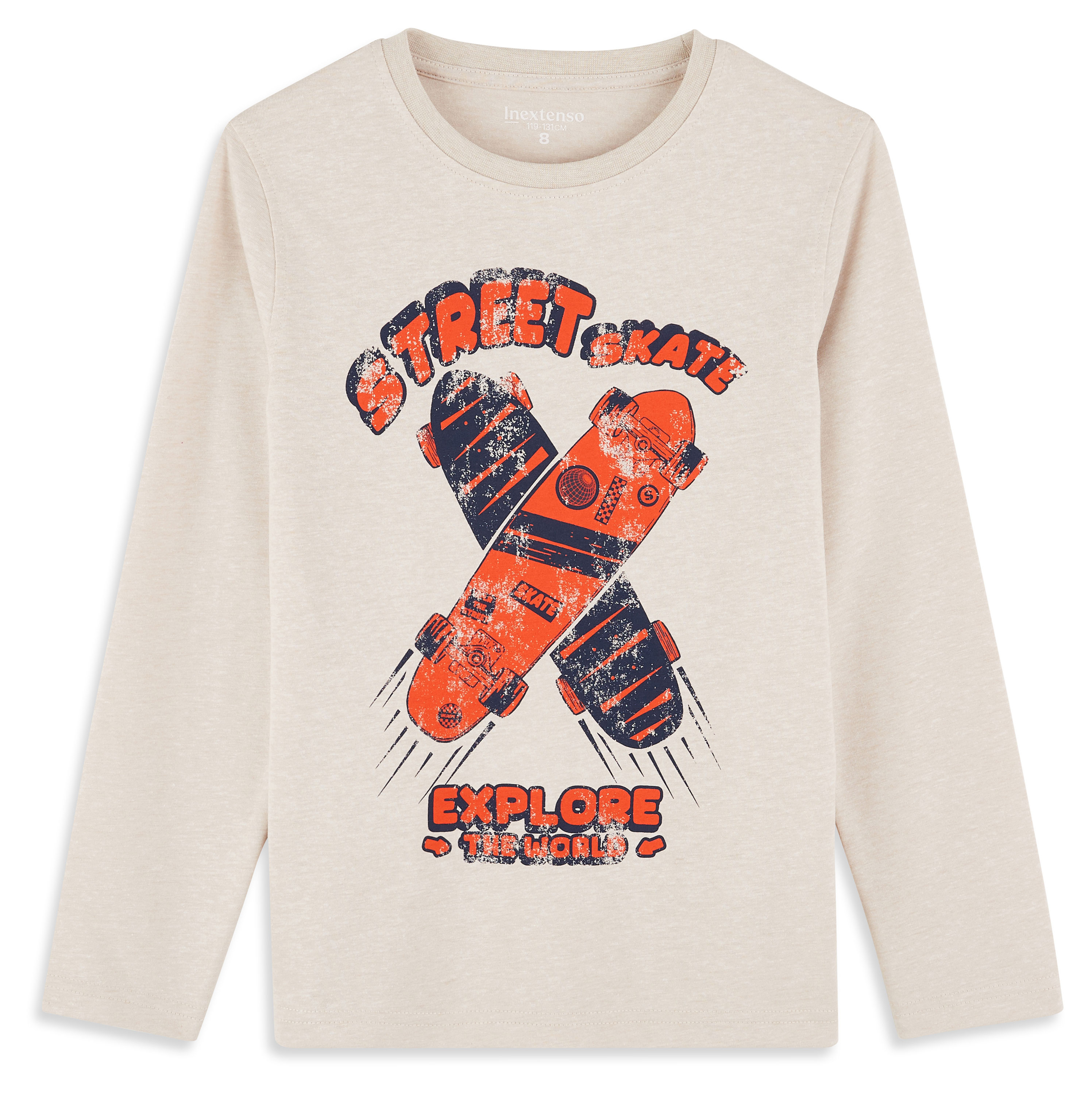 

Футболка для мальчика InExtenso с длинным рукавом белая, р 3-14