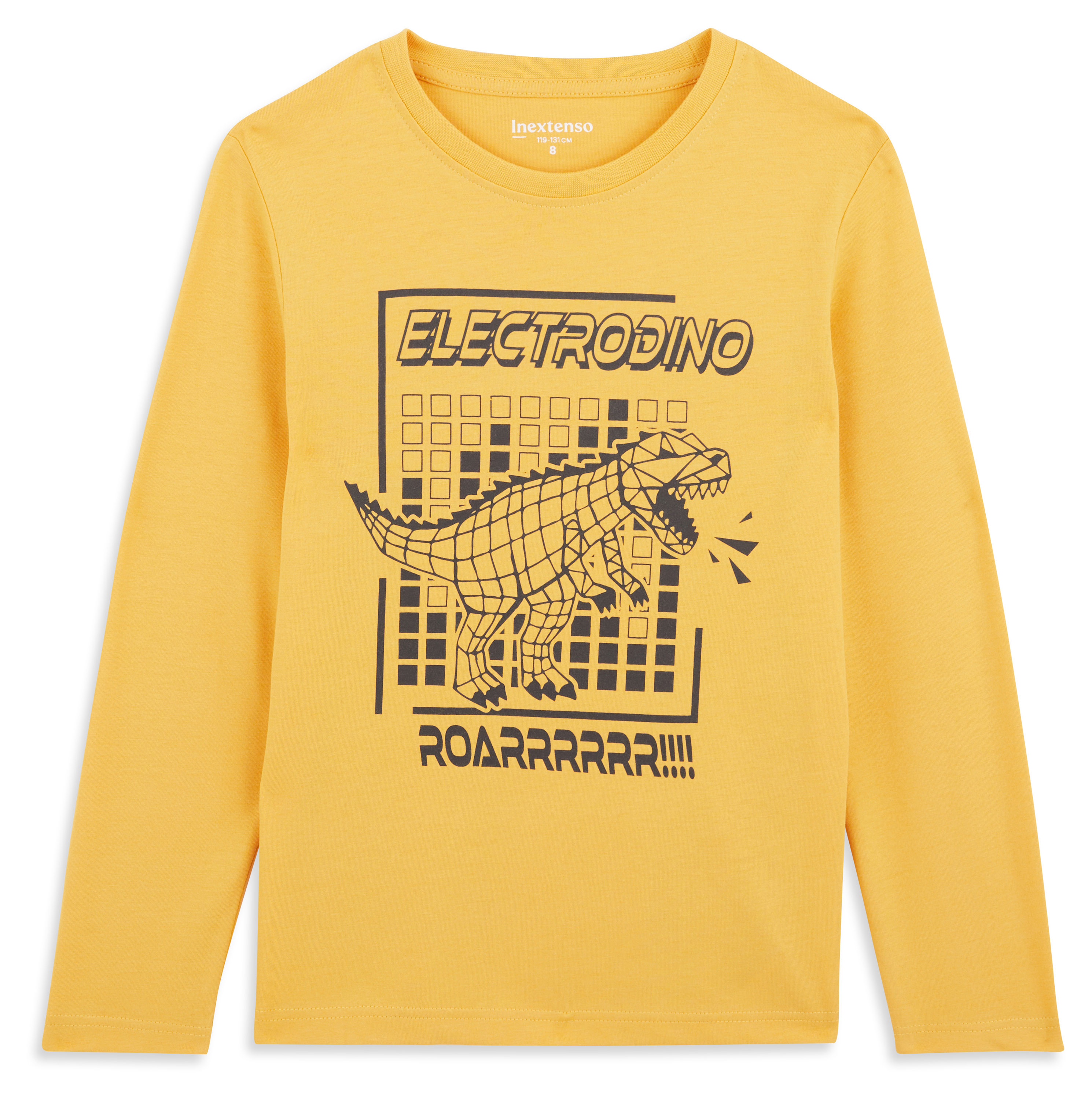 

Футболка для мальчика InExtenso Electrodino с длинным рукавом желтая, р 3-14