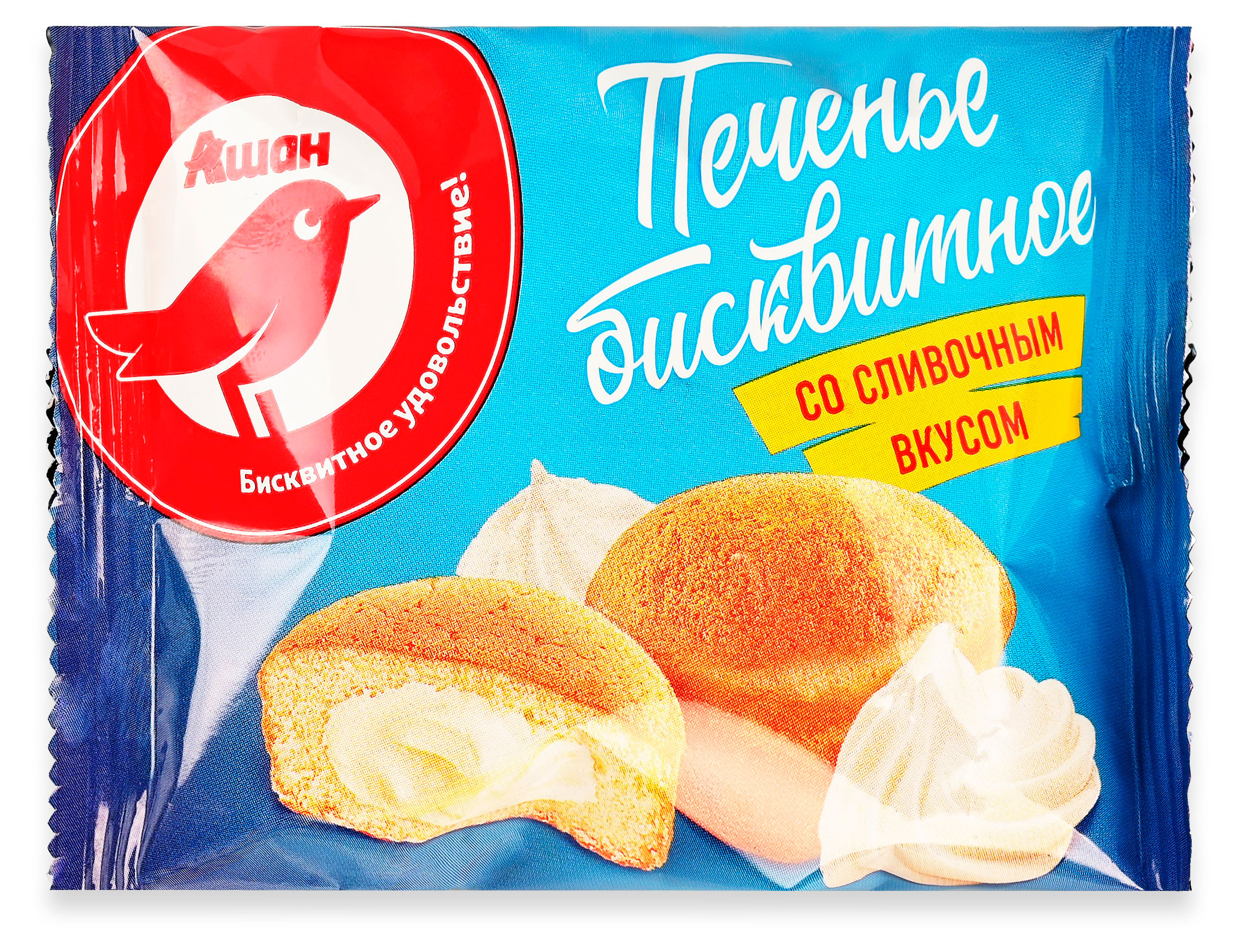 

Печенье бисквитное АШАН Красная птица со сливочной начинкой, 27 г