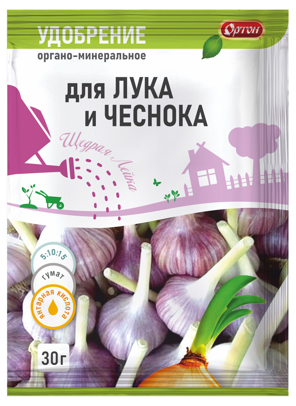 Изображение товара Удобрение «Ортон» Тукосмесь для лука и чеснока, 30 г