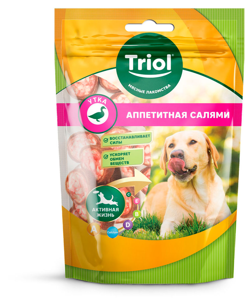 Изображение товара Лакомство для собак Triol Аппетитная салями с мясом утки, 70 г