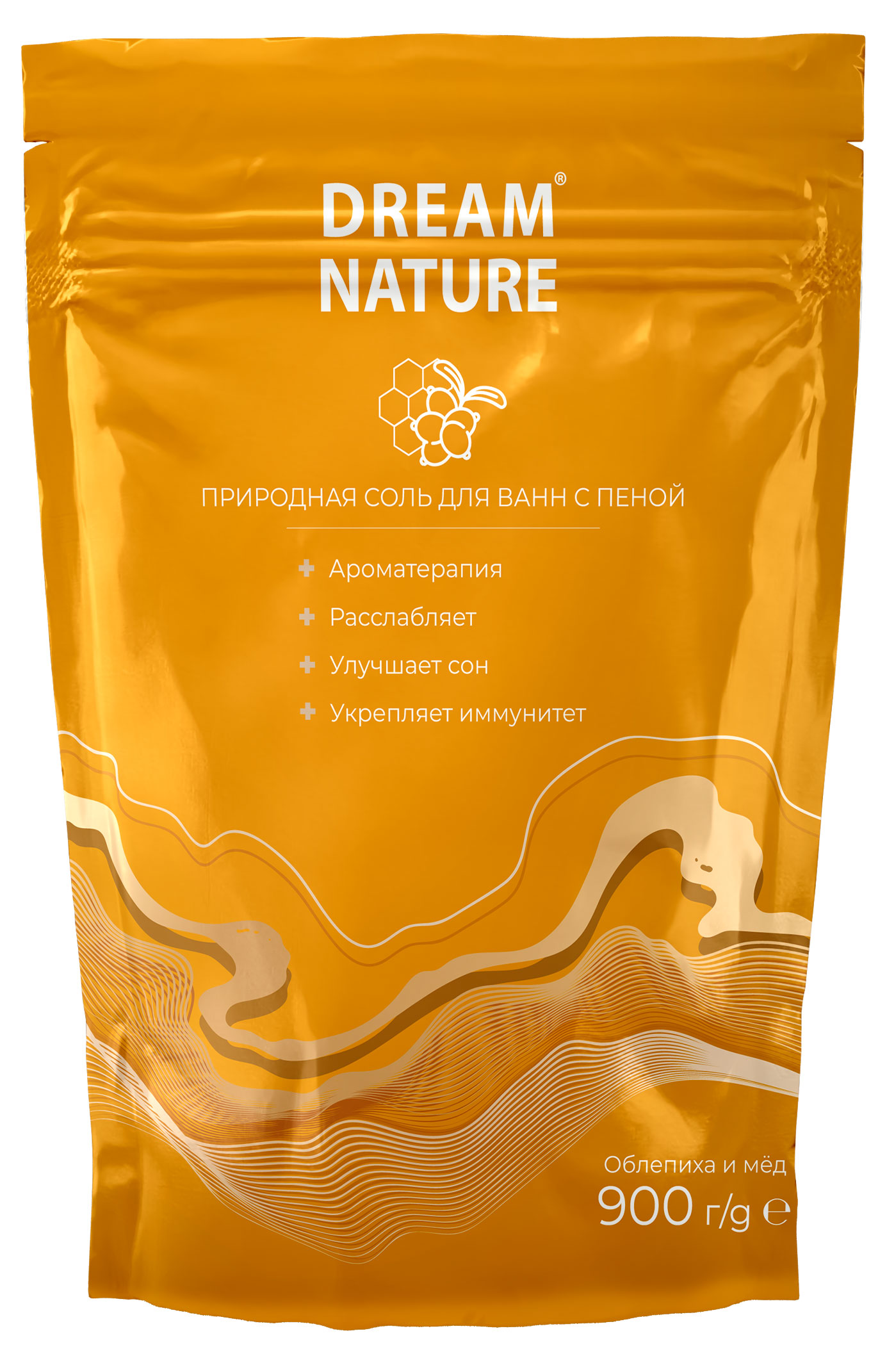 

Соль для ванн с пеной Dream Nature Облепиха и Мед, 900 г