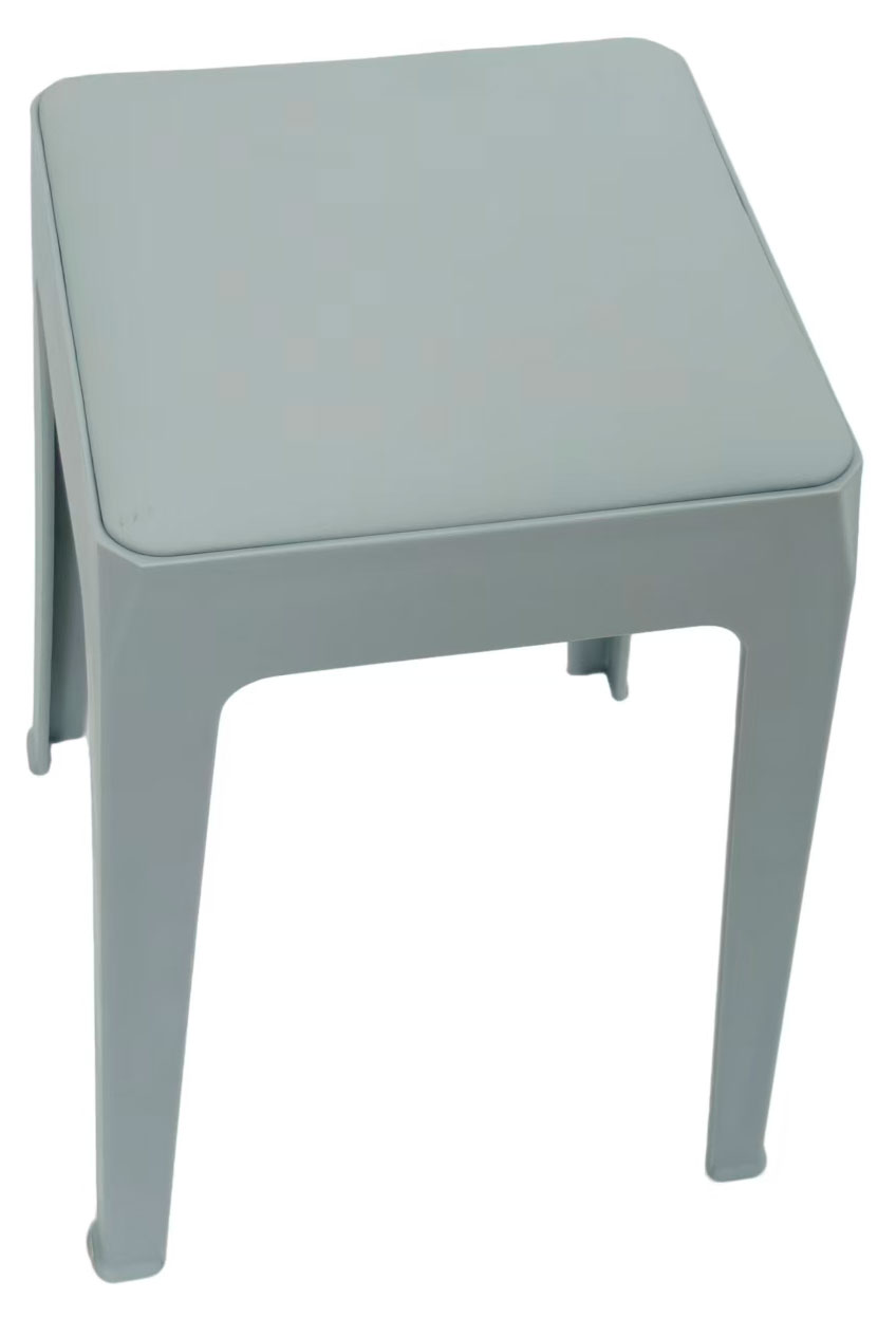 Изображение товара Пластиковый голубой табурет 33x33x46 см легкий и устойчивый