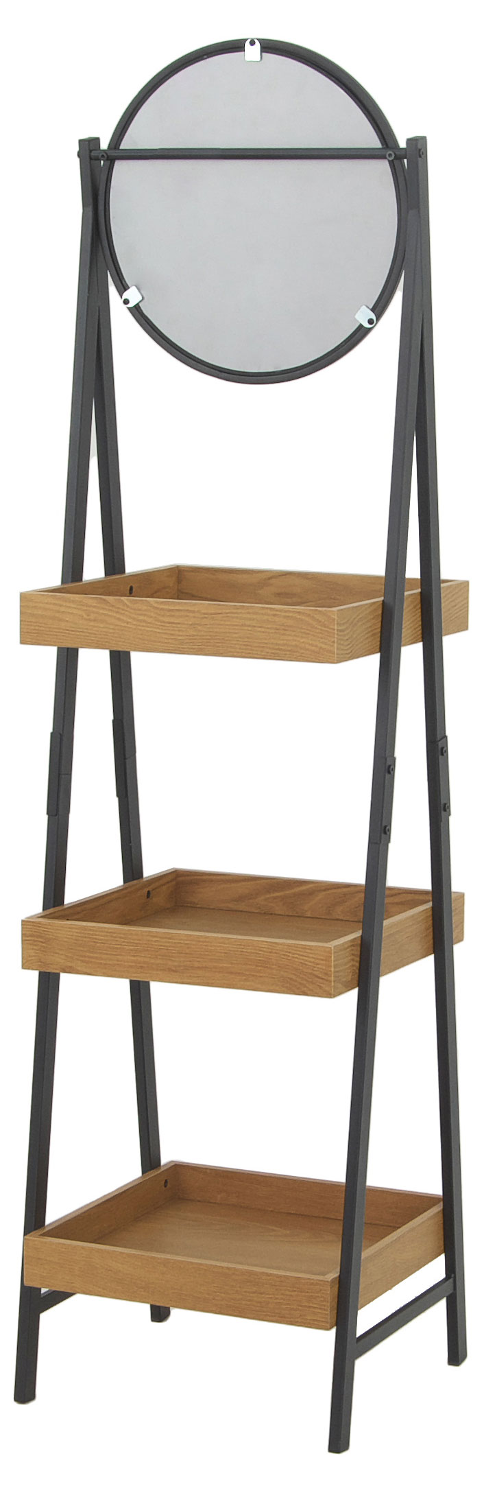 

Стеллаж с 3 полками и зеркалом коричневый, 44х40,5х165 см