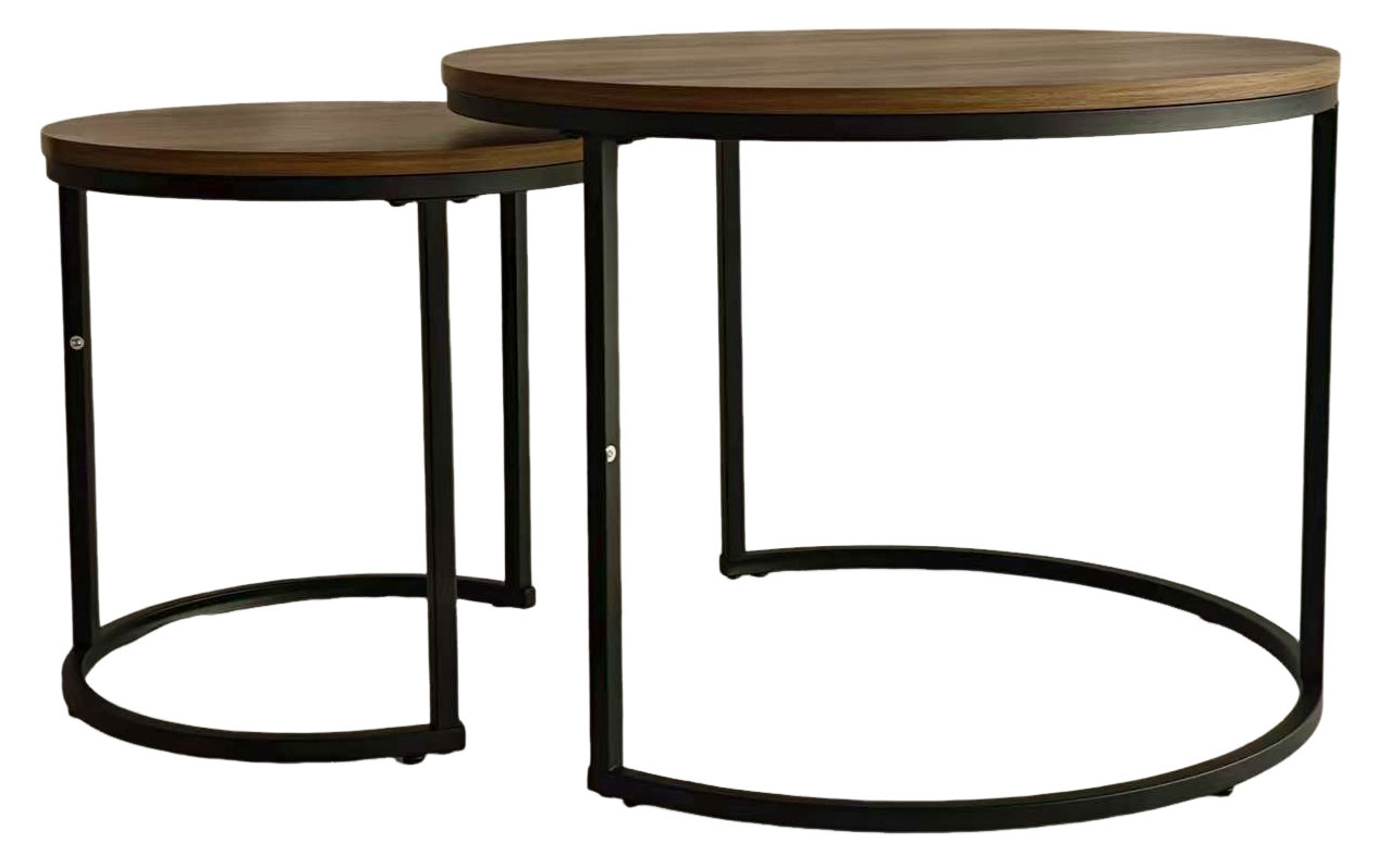 

Стол журнальный круглый коричневый, 40x40x40 см и 60,5x60,5x45 см