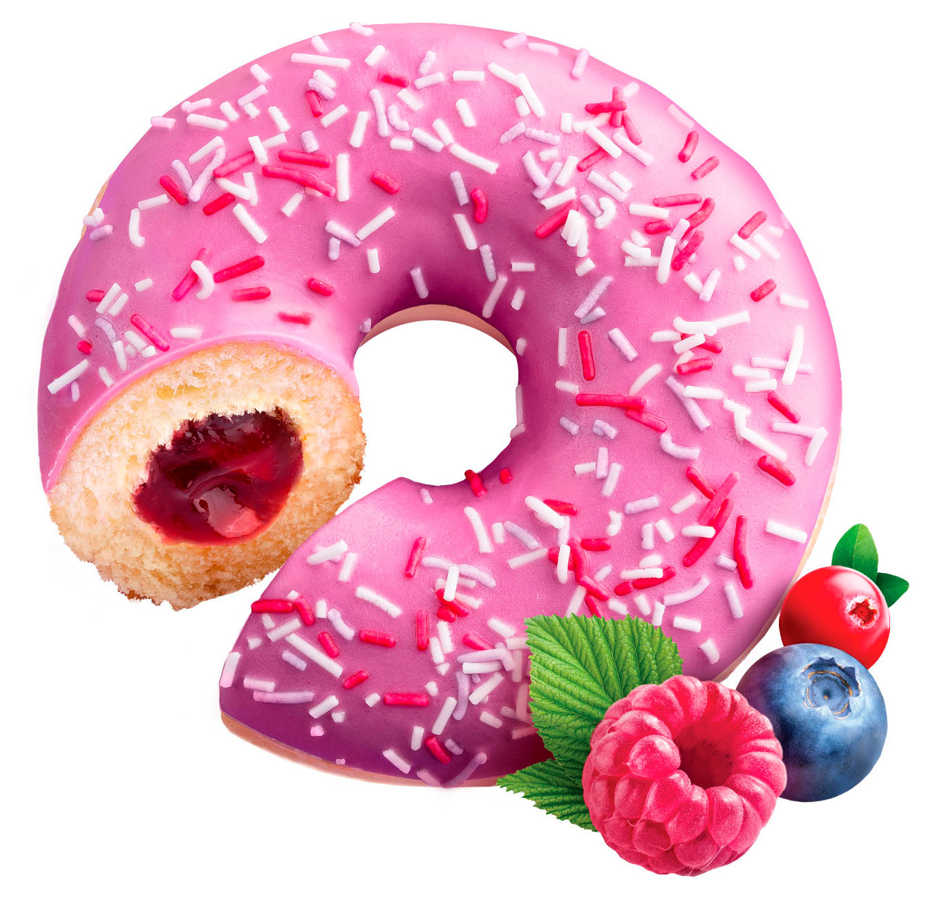 

Донат АШАН с начинкой со вкусом ягод, 70 г