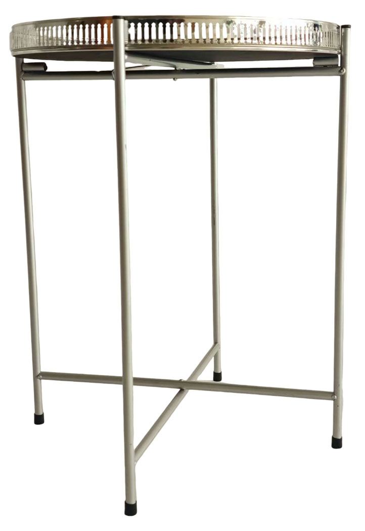 Изображение товара Журнальный стол серебряный 35x35x47 см стильный и прочный для гостиной