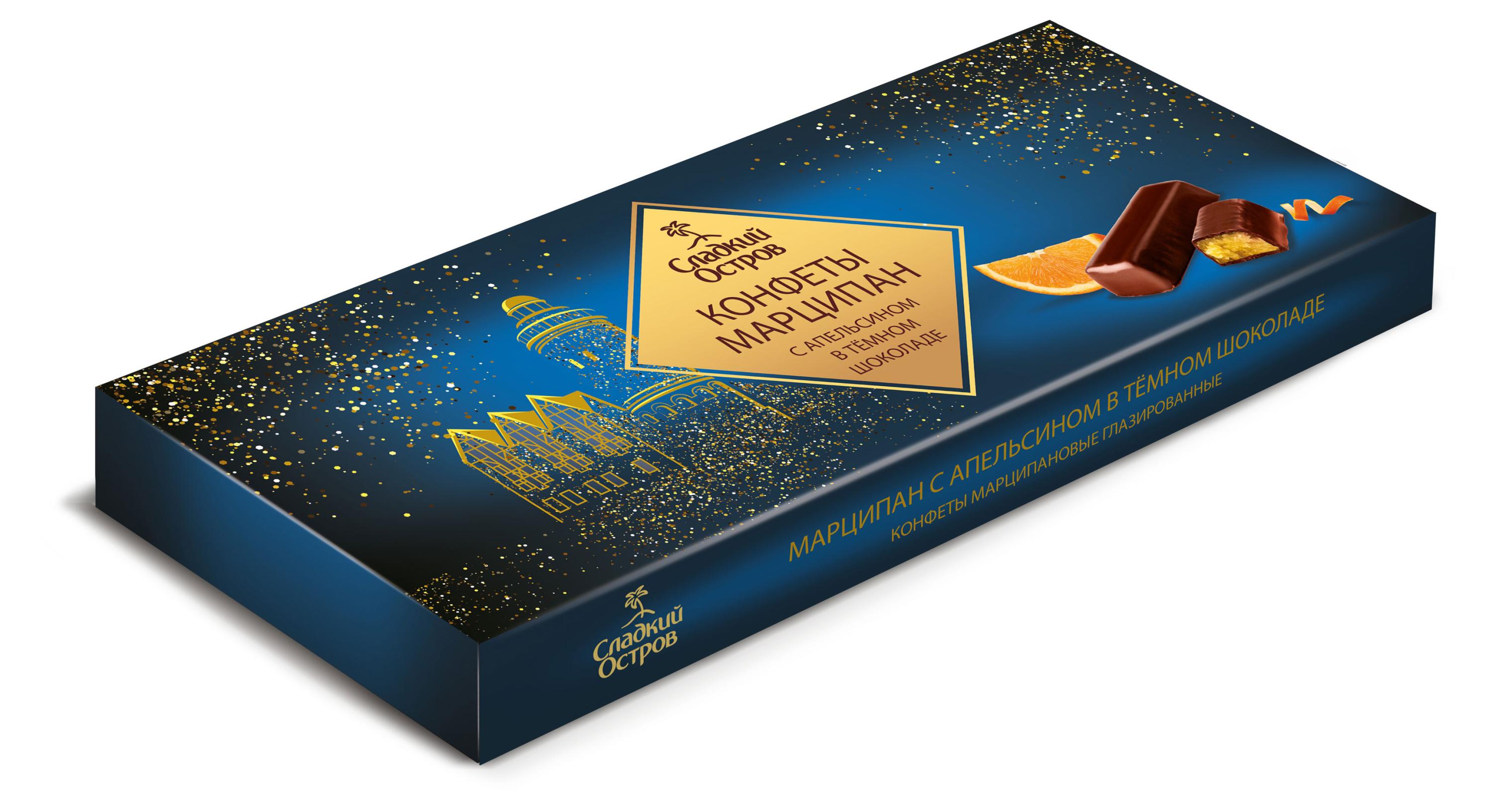 

Марципан Сладкий остров с апельсином в темном шоколаде, 85 г