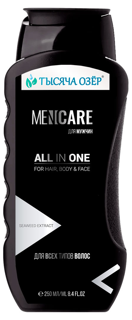 Изображение товара Мужской гель для душа и шампунь Тысяча Озёр 250 мл универсальный для тела и волос