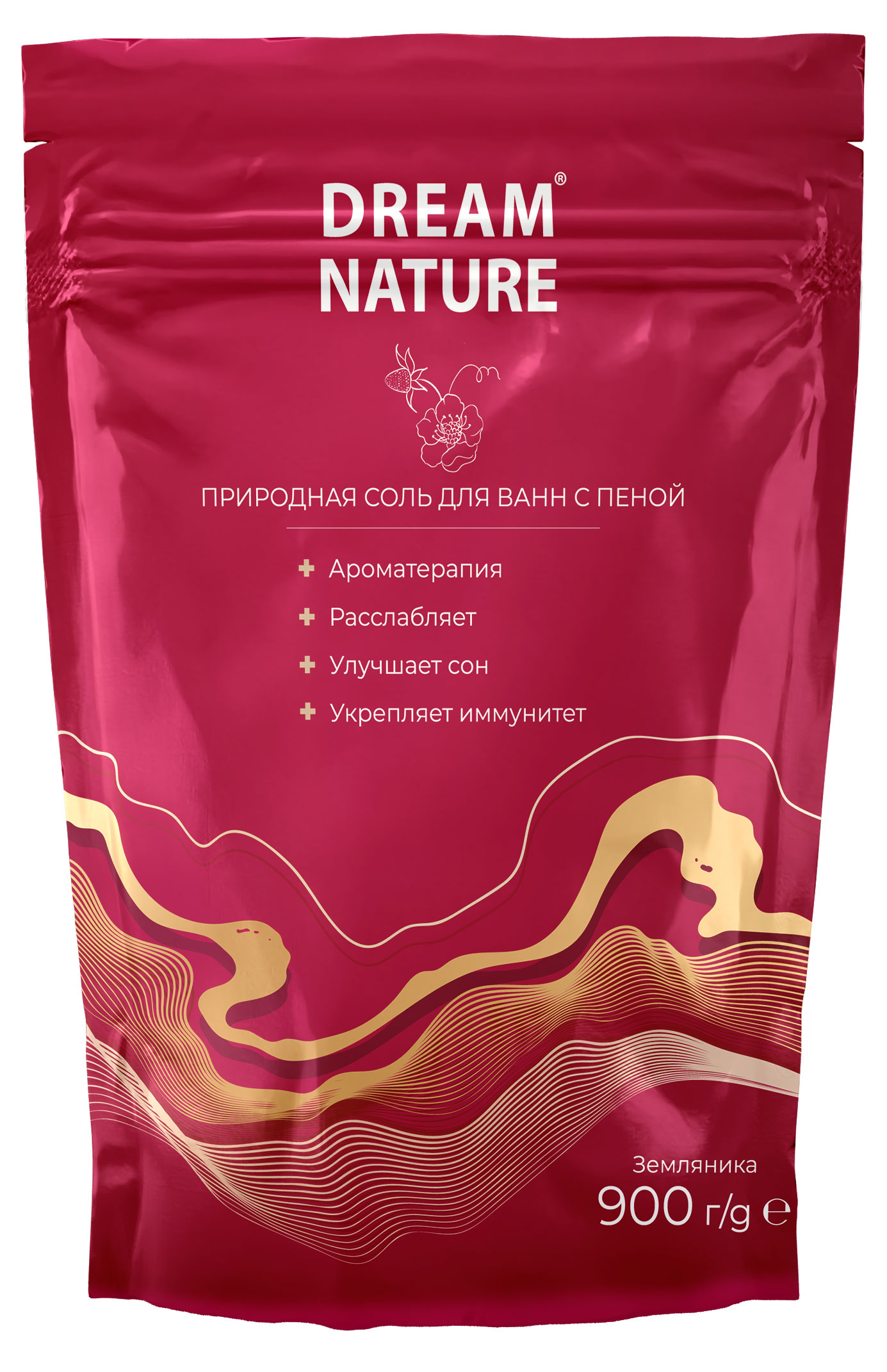 

Соль для ванн с пеной Dream Nature Земляника, 900 г