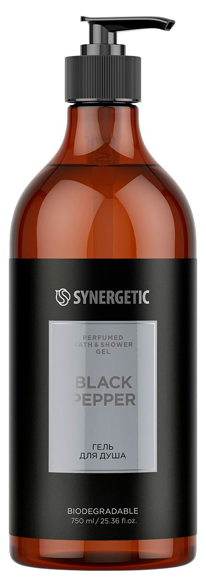 Изображение товара Гель для душа Synergetic черный перец 750 мл с натуральными ингредиентами