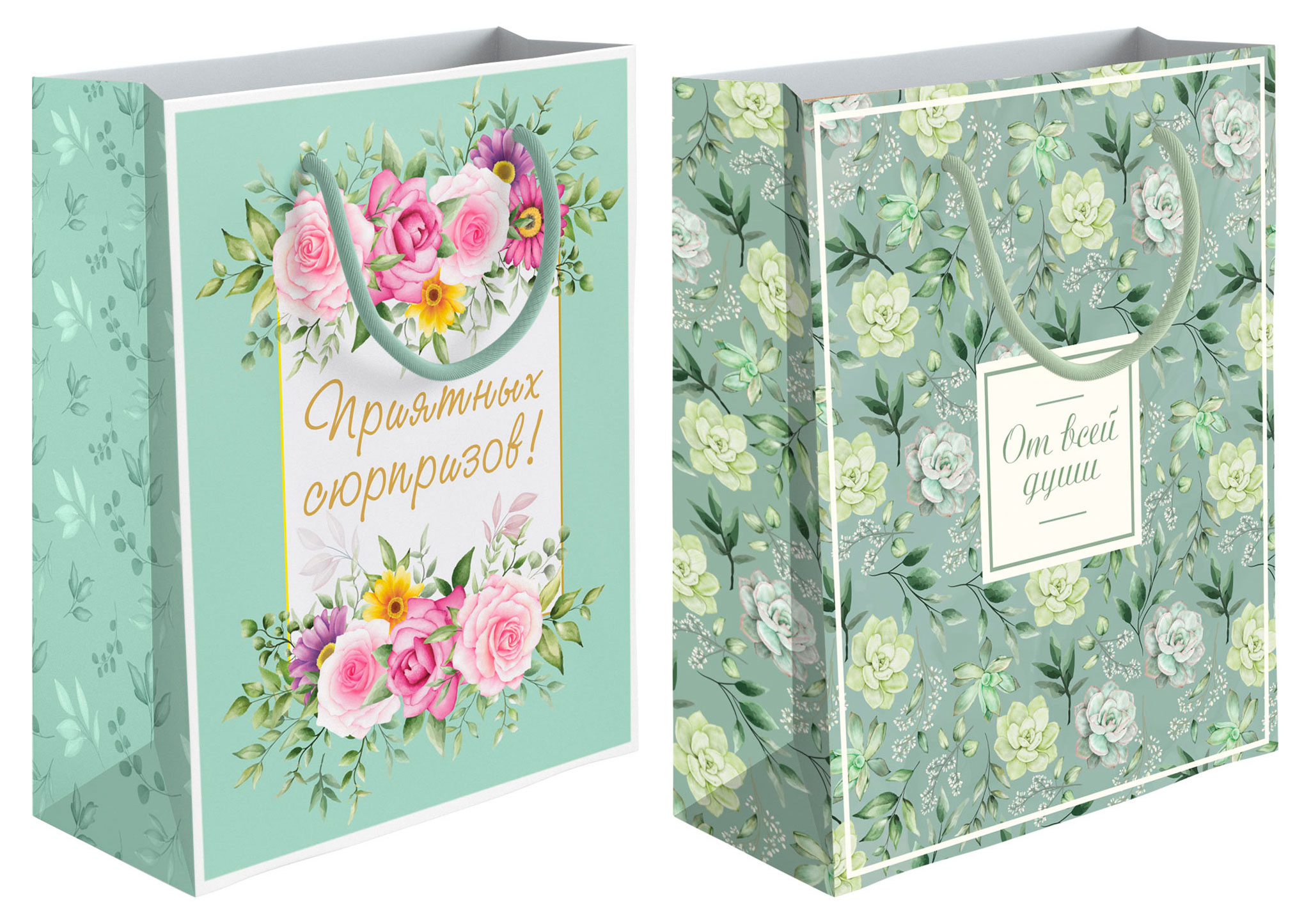 Изображение товара Подарочный пакет Свежесть 20х24 см в ассортименте стильный аксессуар