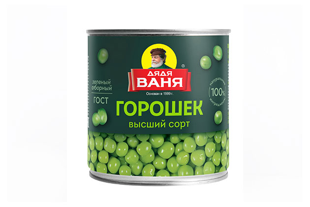 Изображение товара Горошек зеленый «Дядя Ваня» 400 г — натуральные овощные консервы высокого качества